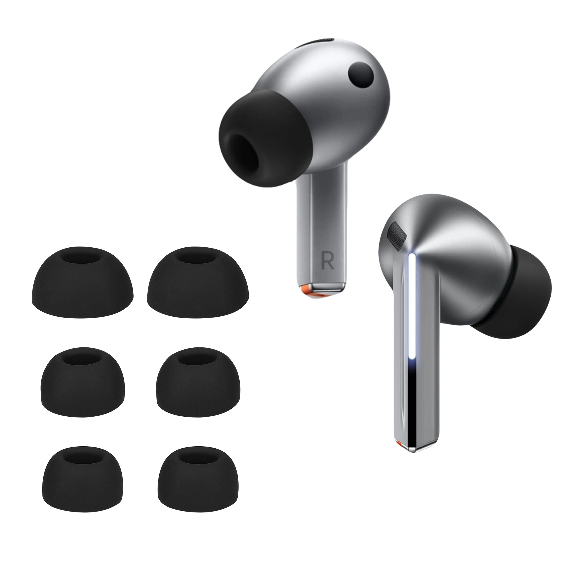 Silikonové špuntíky Samsung Galaxy Buds 3 Pro / Galaxy Buds 4 Pro kwmobile 6 ks černý