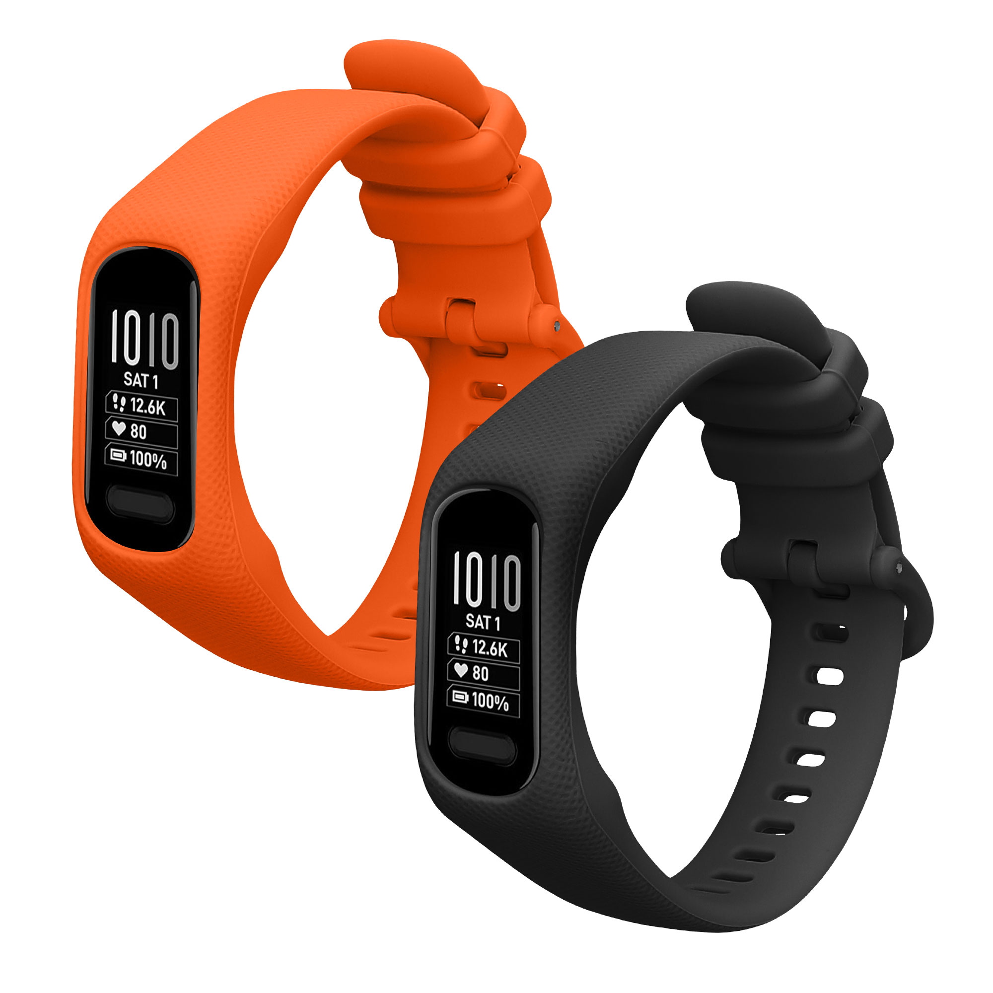 Řemínky pro Garmin vivosmart 5 / Smart 5 kwmobile silikonové - černá / oranžová