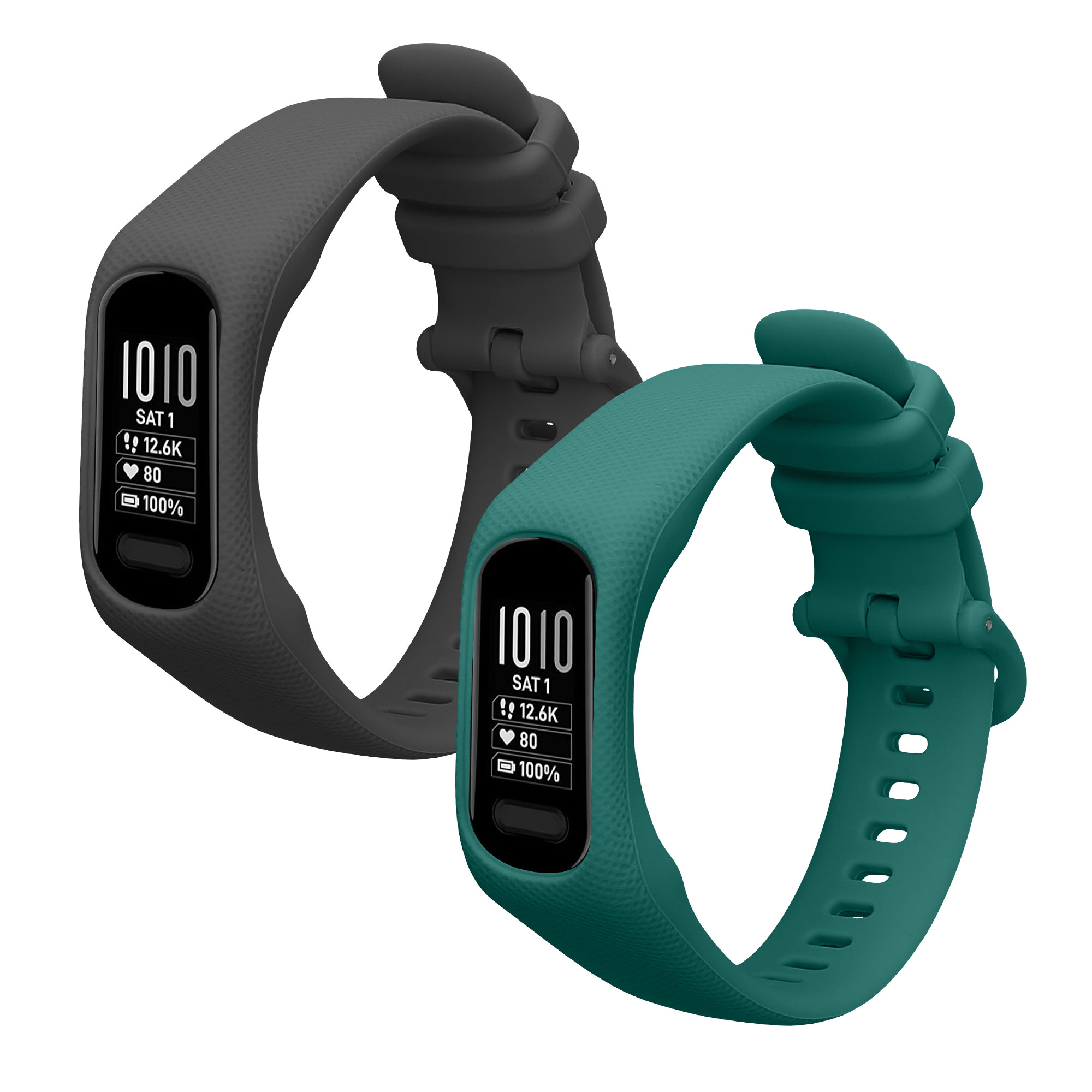 Řemínky pro Garmin vivosmart 5 / Smart 5 kwmobile silikonové - tmavě šedá / zelená
