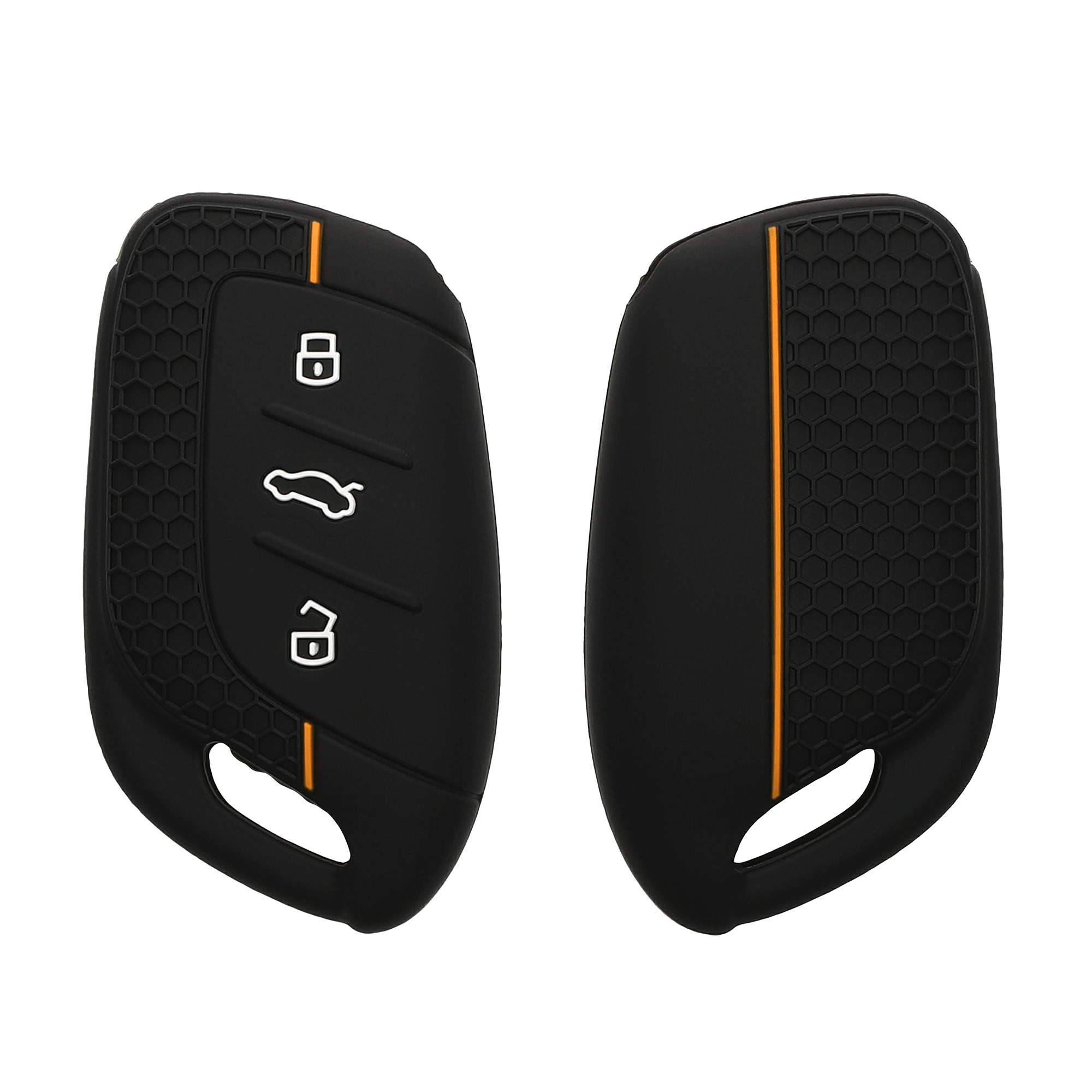 Obal na klíč od auta pro MG ZS MG4 MG5 MG6 kwmobile - černá / oranžová