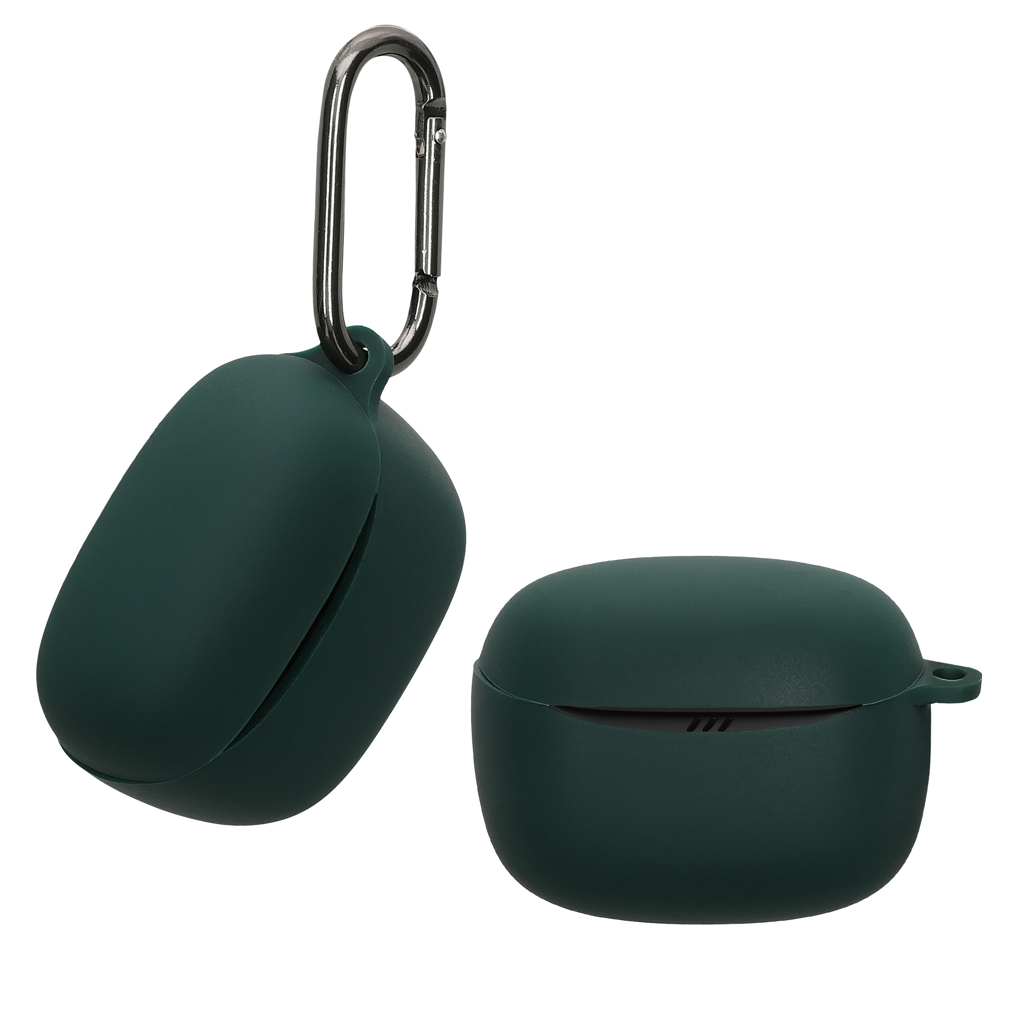 Obal pro JBL Tune Buds 2 kwmobile s karabinou silikonové - tmavě zelená