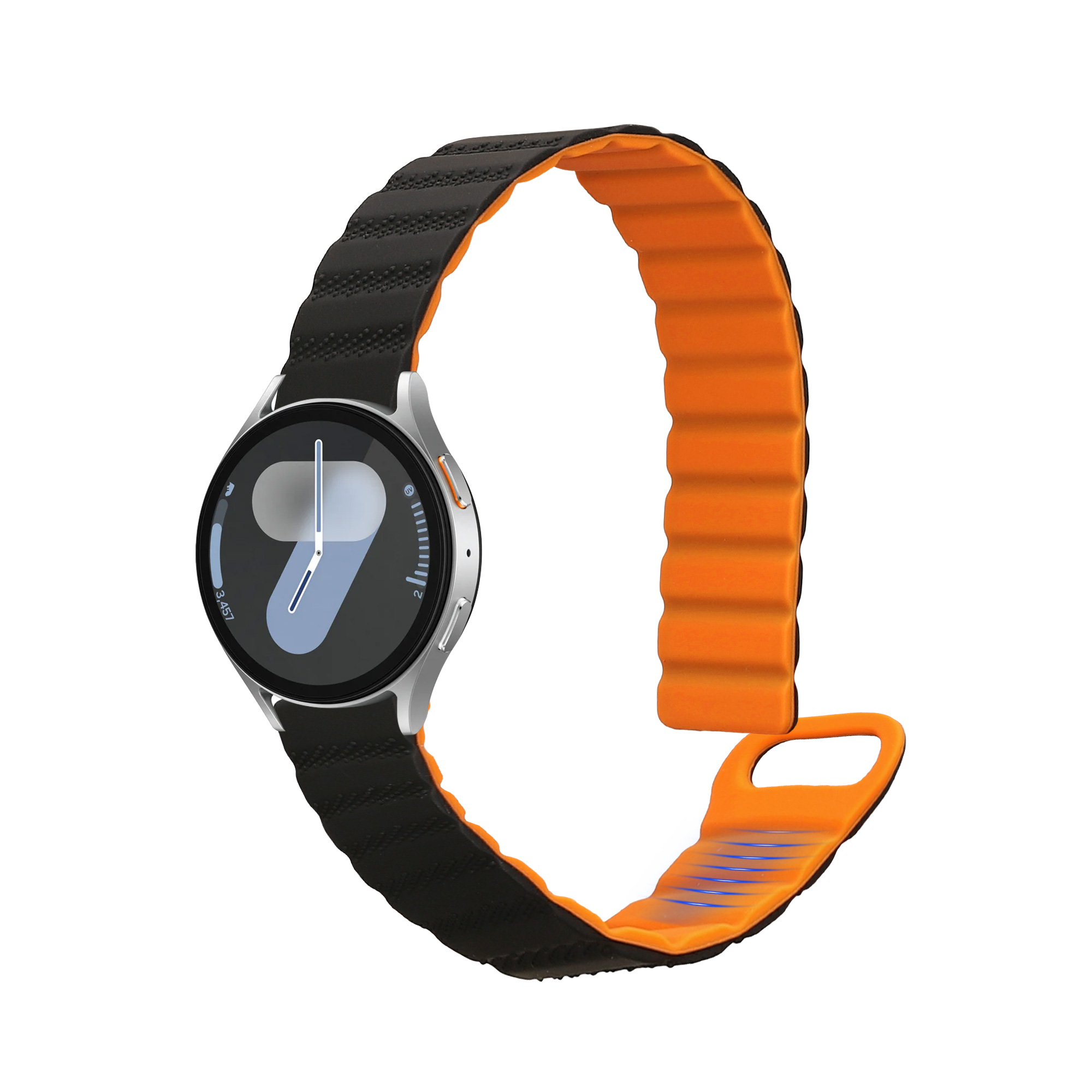 Řemínek na hodinky Galaxy Watch 4 / 5 / 6 Galaxy Watch 7 / FE kwmobile černý/oranžový