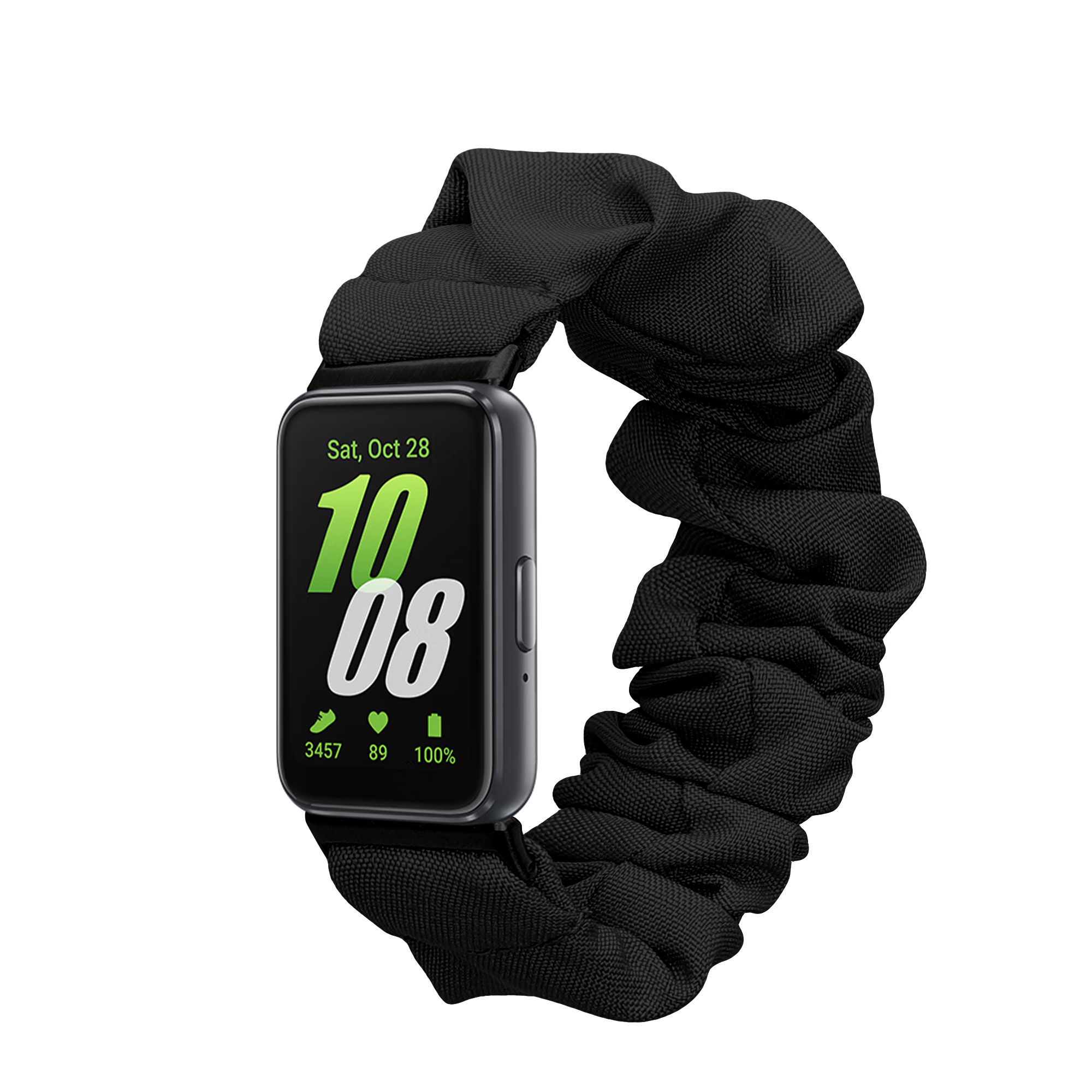 Řemínek na hodinky pro Samsung Galaxy Fit 3 kwmobile - černá látkový řemínek na hodinky (scrunchie)
