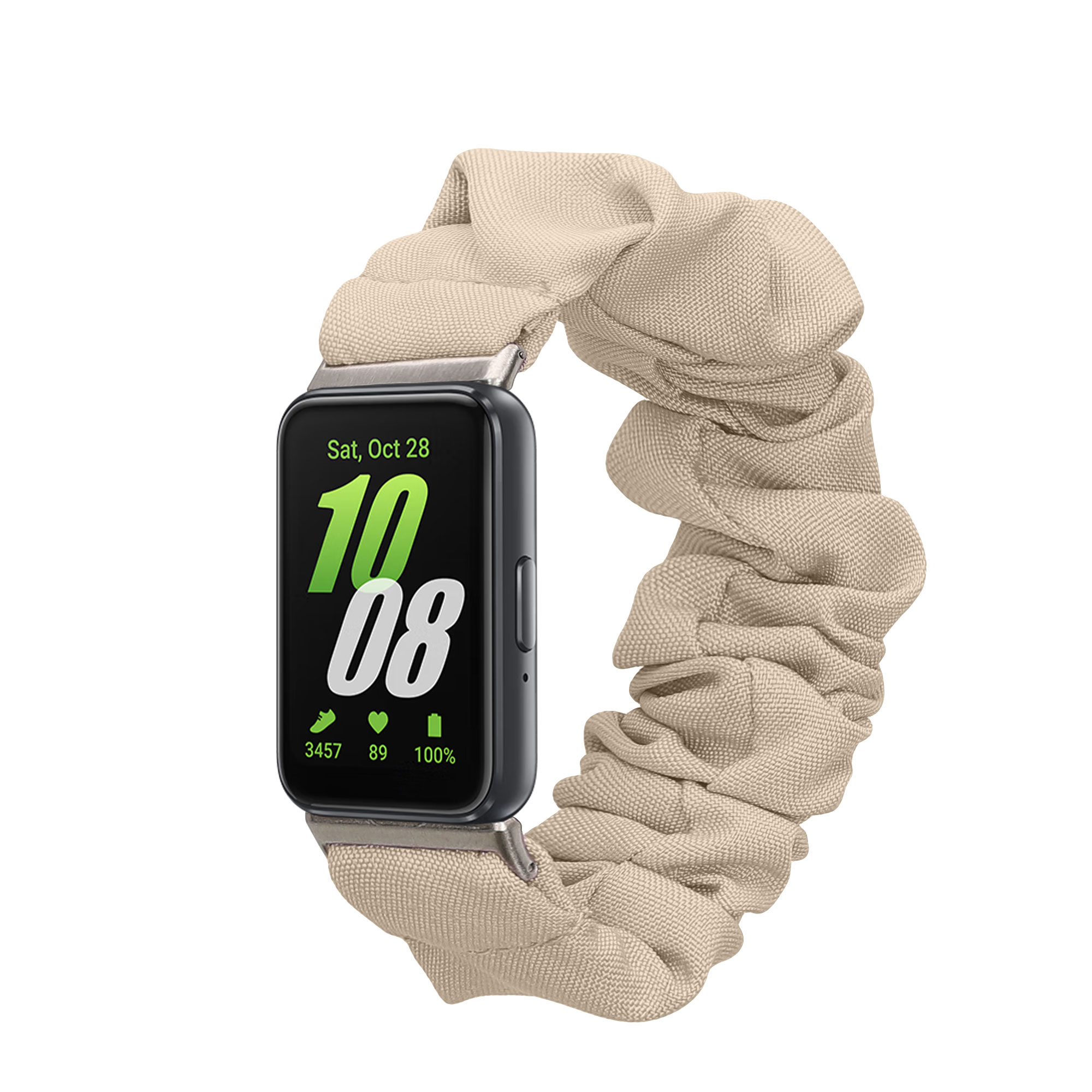 Řemínek na hodinky pro Samsung Galaxy Fit 3 kwmobile - krémová látkový řemínek na hodinky (scrunchie)