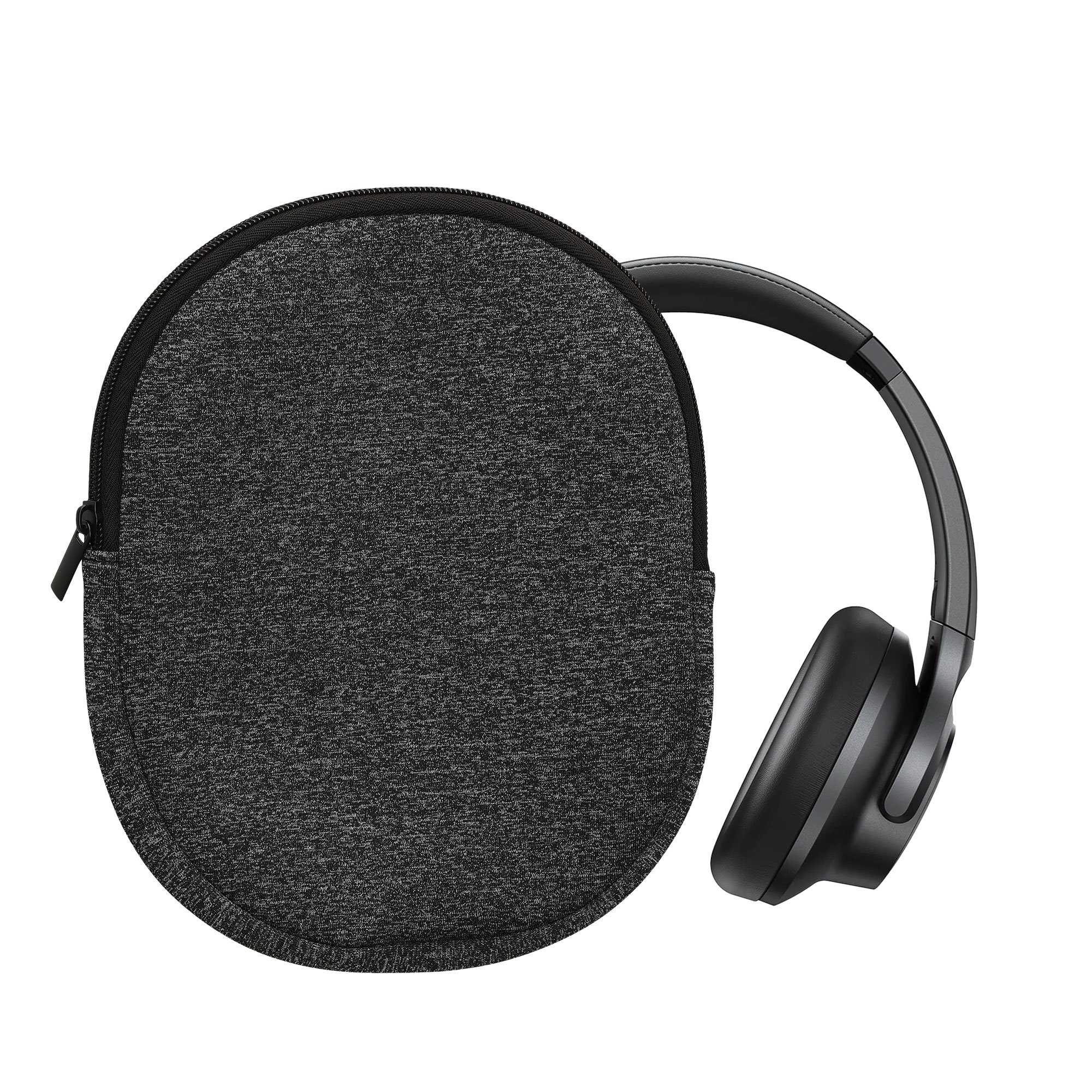 Pouzdro na sluchátka kwmobile pro Headset / Overear headphone - Over-Ea… - Soft Travel Carry Bag Anthracite / bílá