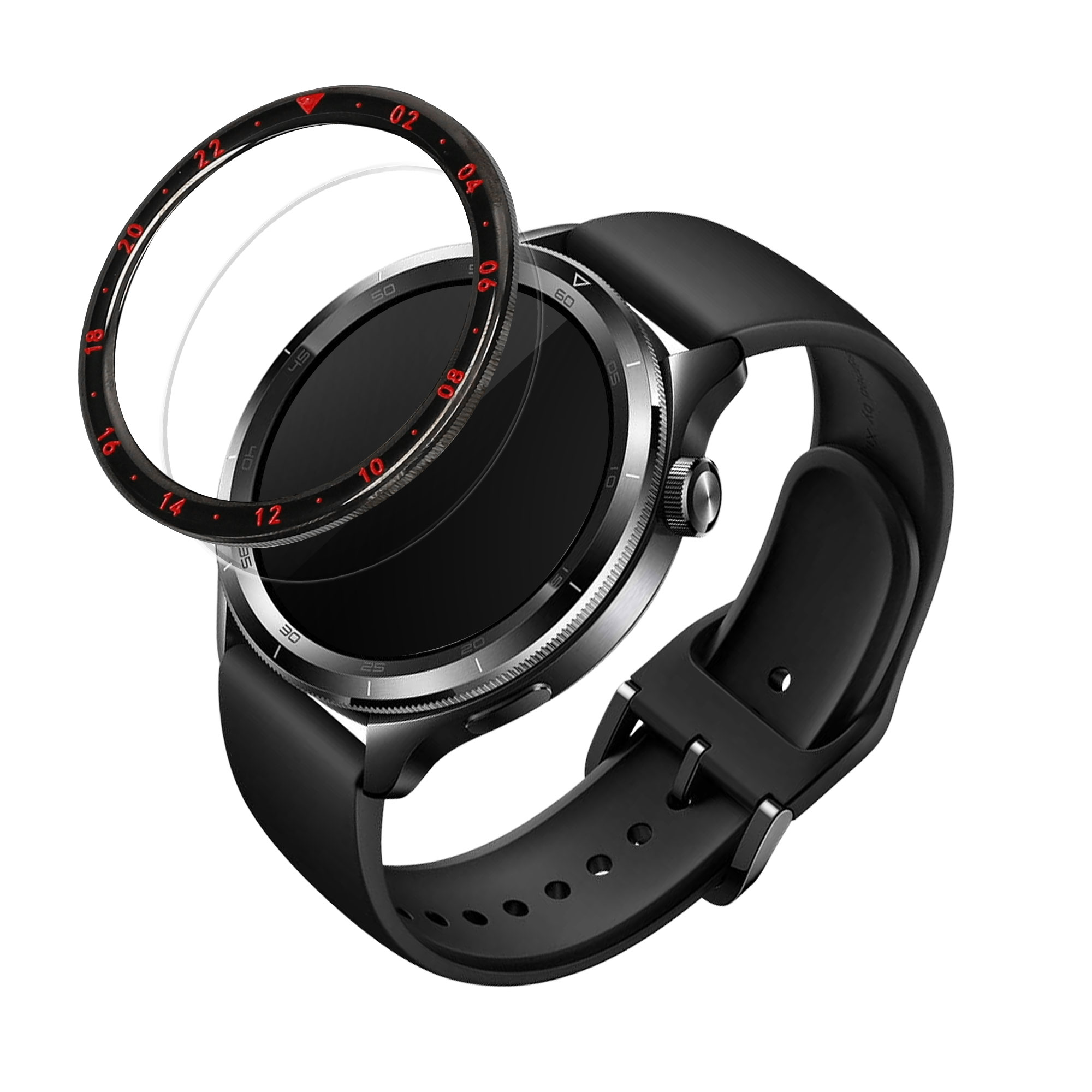 Ochranný rámeček na hodinky kwmobile pro Xiaomi Watch S4 /Watch S4 eSIM / Watch S3, černá / červená