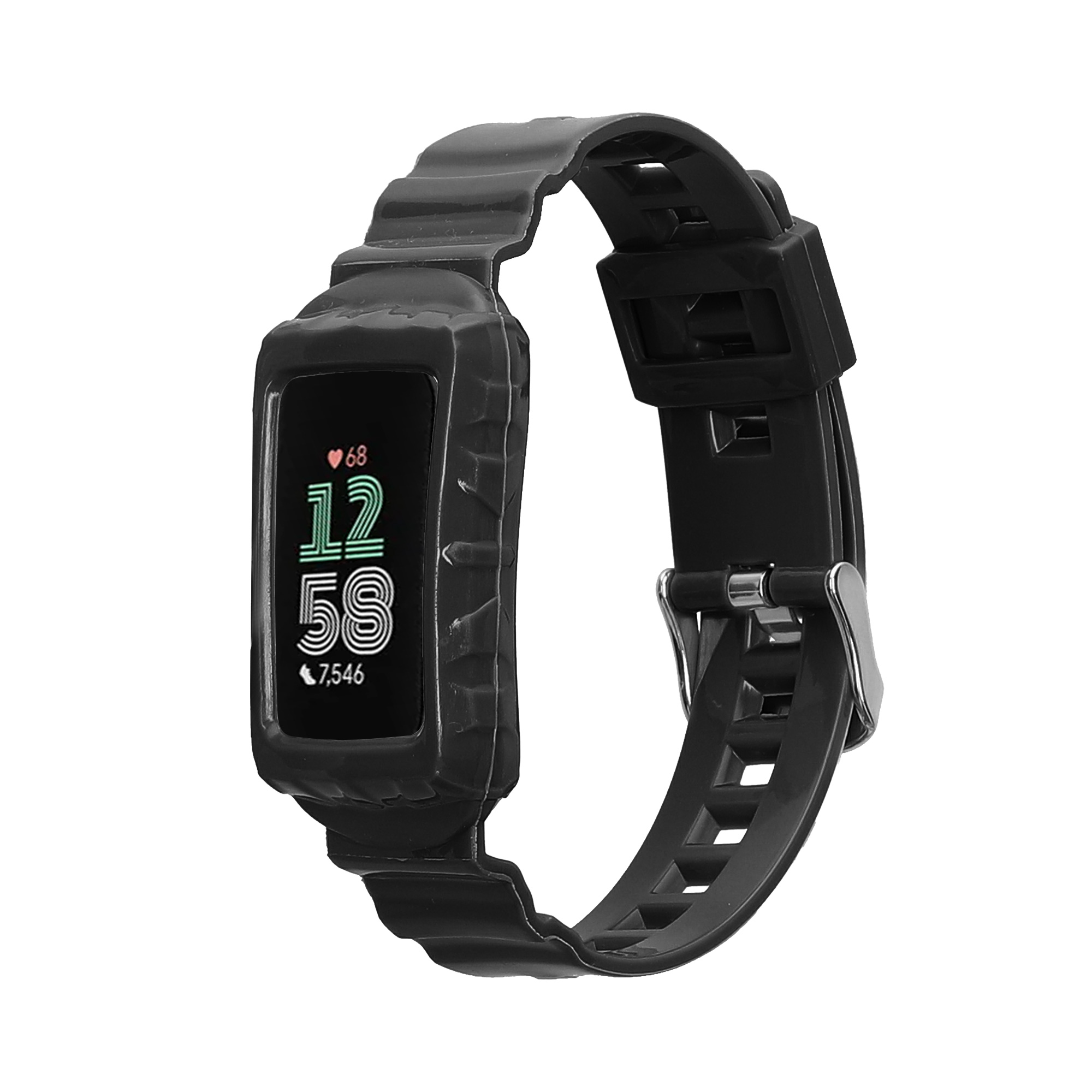Náhradní silikonový řemínek pro Fitbit Charge 6 / Charge 5 kwmobile silikonové - černá