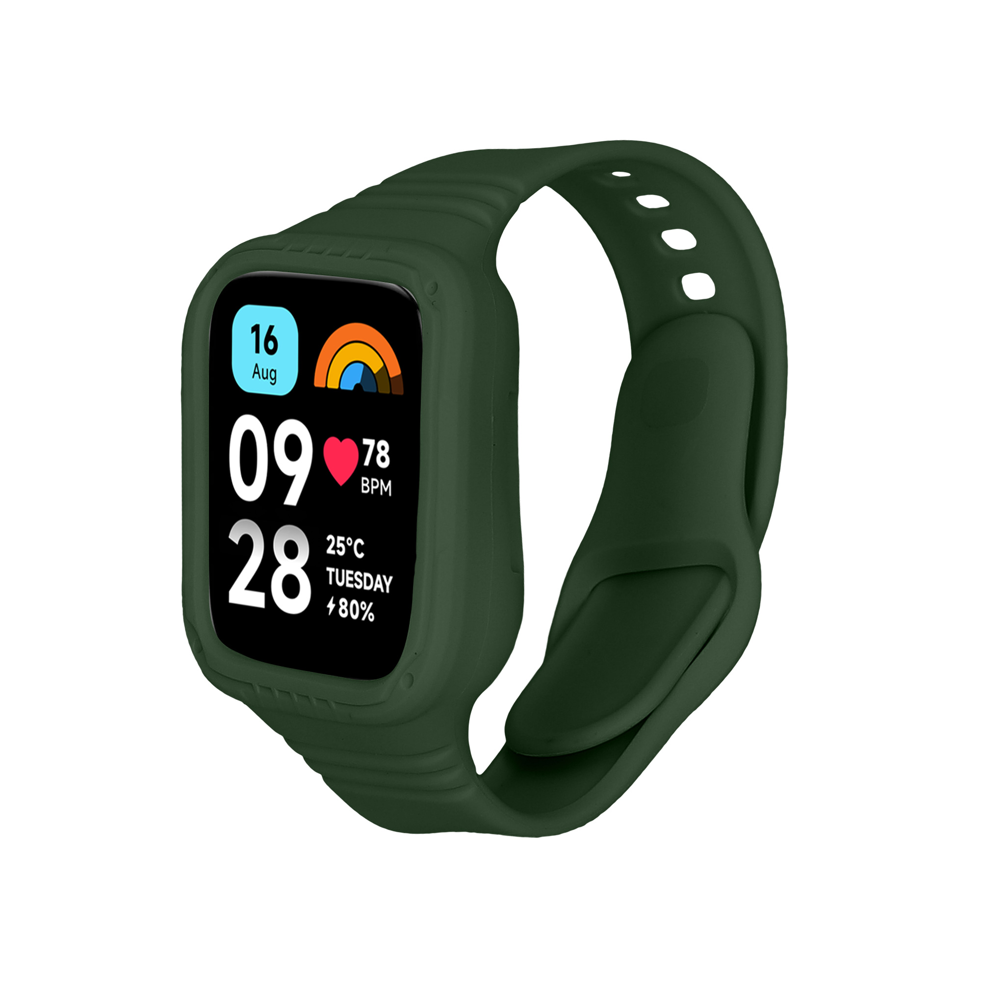 kwmobile řemínek k hodinkám Redmi Watch 3 Active / Redmi Watch 3 Lite - tmavě zelená