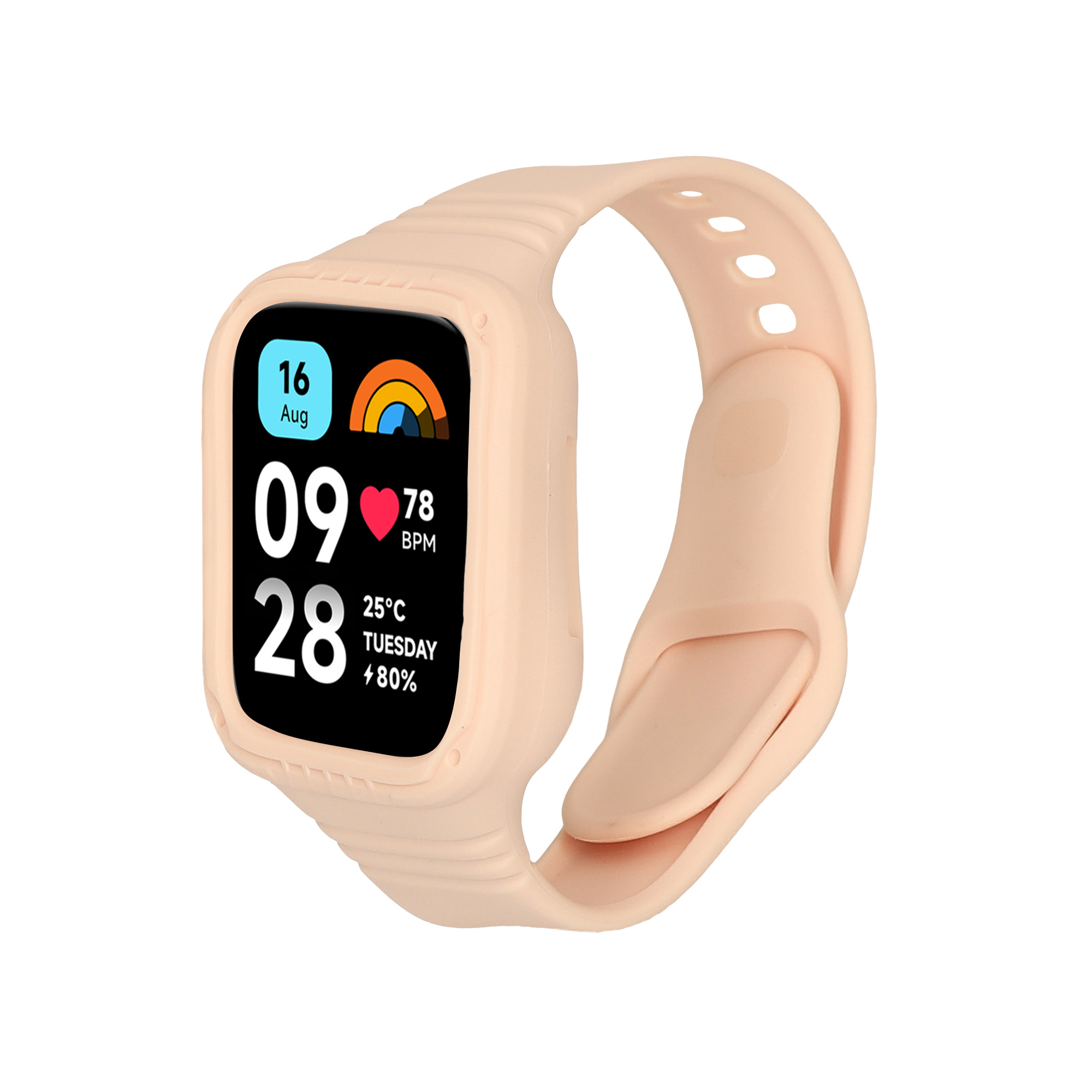 kwmobile řemínek k hodinkám Redmi Watch 3 Active / Redmi Watch 3 Lite - pudrově růžová