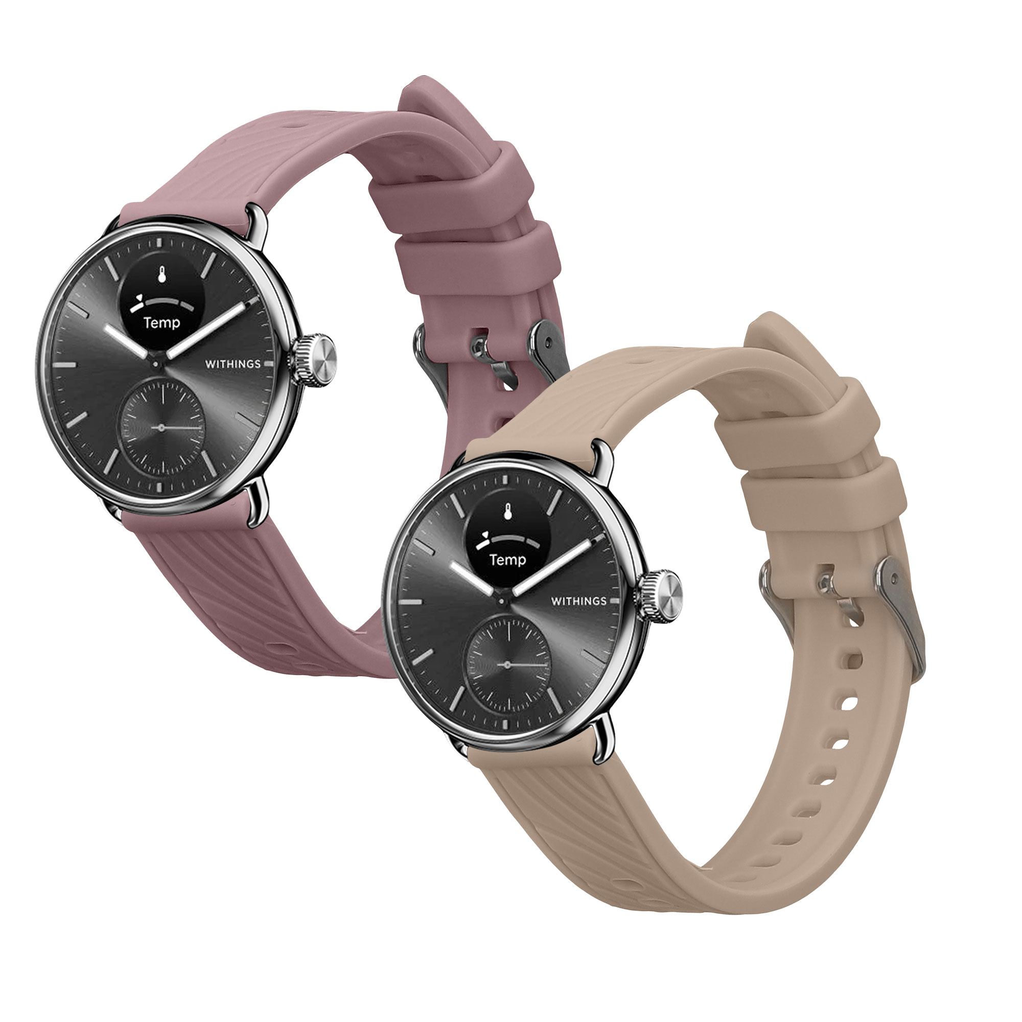 2x Řemínek Withings Scanwatch Light 37mm / Withings Scanwatch 2 38mm kwmobile - levandulová / pudrově růžová