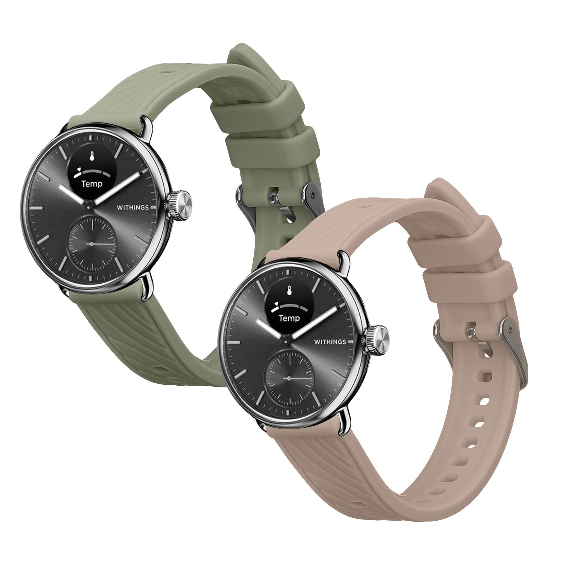 2x Řemínek Withings Scanwatch Light 37mm / Withings Scanwatch 2 38mm kwmobile - pastelově zelená / pudrově růžová