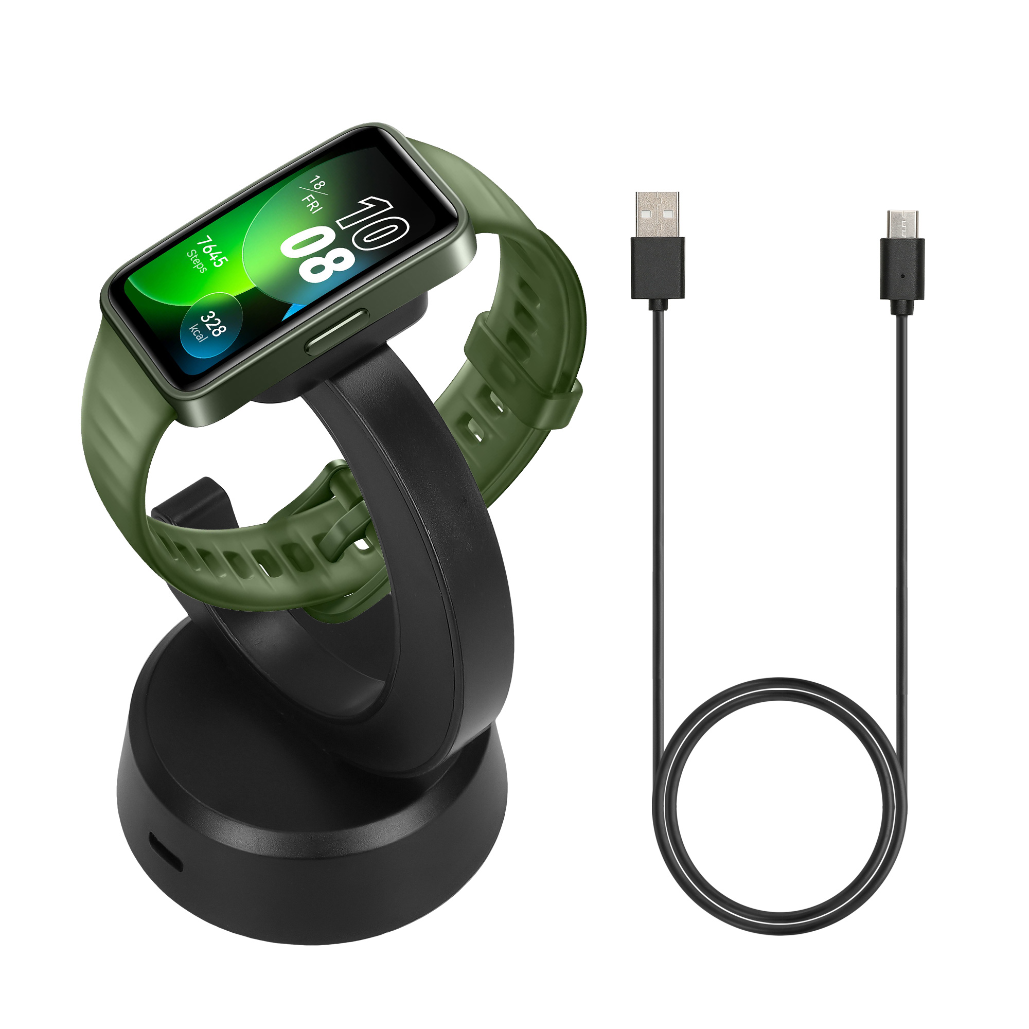 Nabíjecí dock pro chytré hodinky Huawei Band 10 / Honor Band 9 / Band 7 / Band 6 / OPPO Band 2 Charge Stand černý