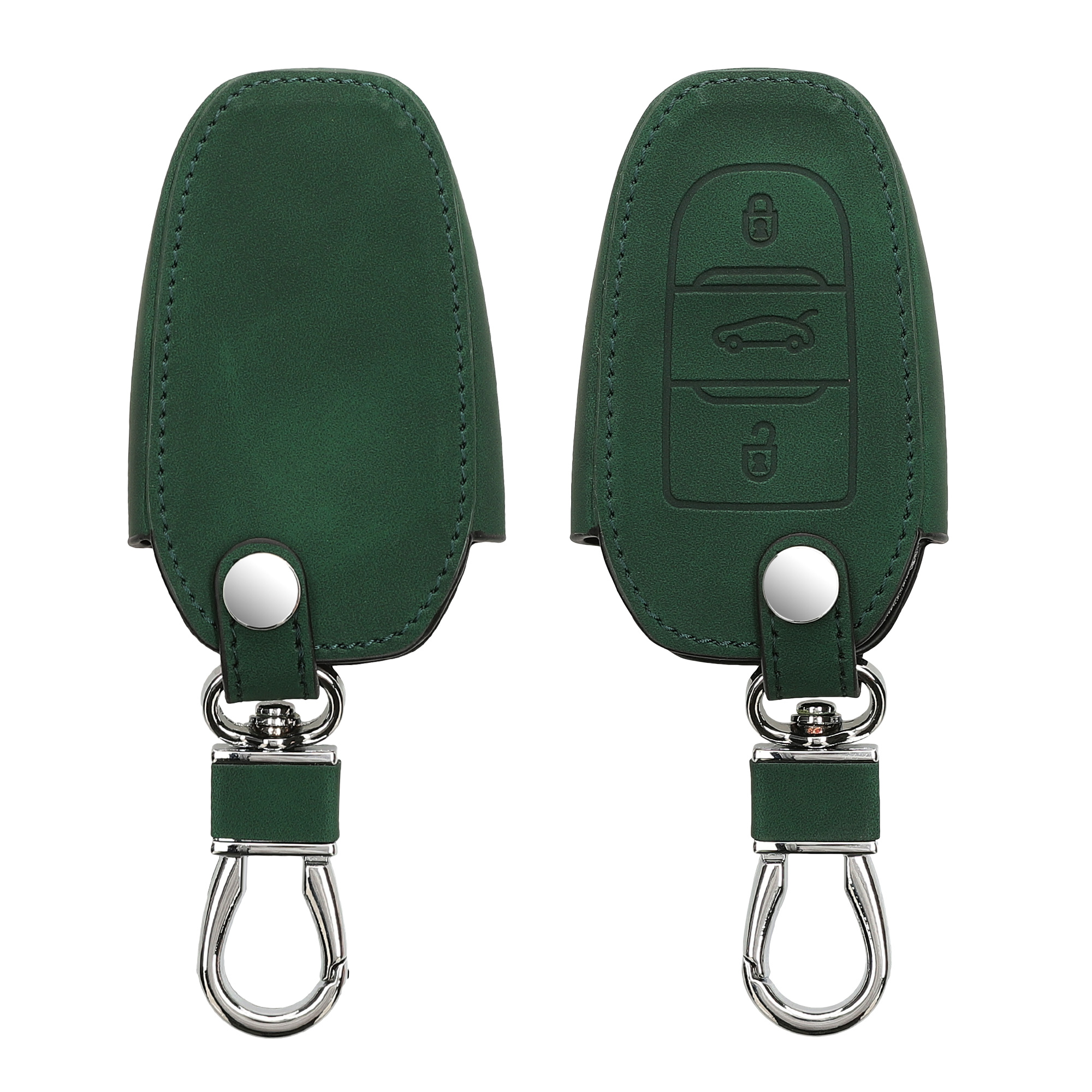 Pouzdro na klíč od auta kwmobile pro Opel 3 Button Car Key Smart Key only Keyless Go, tmavě zelená
