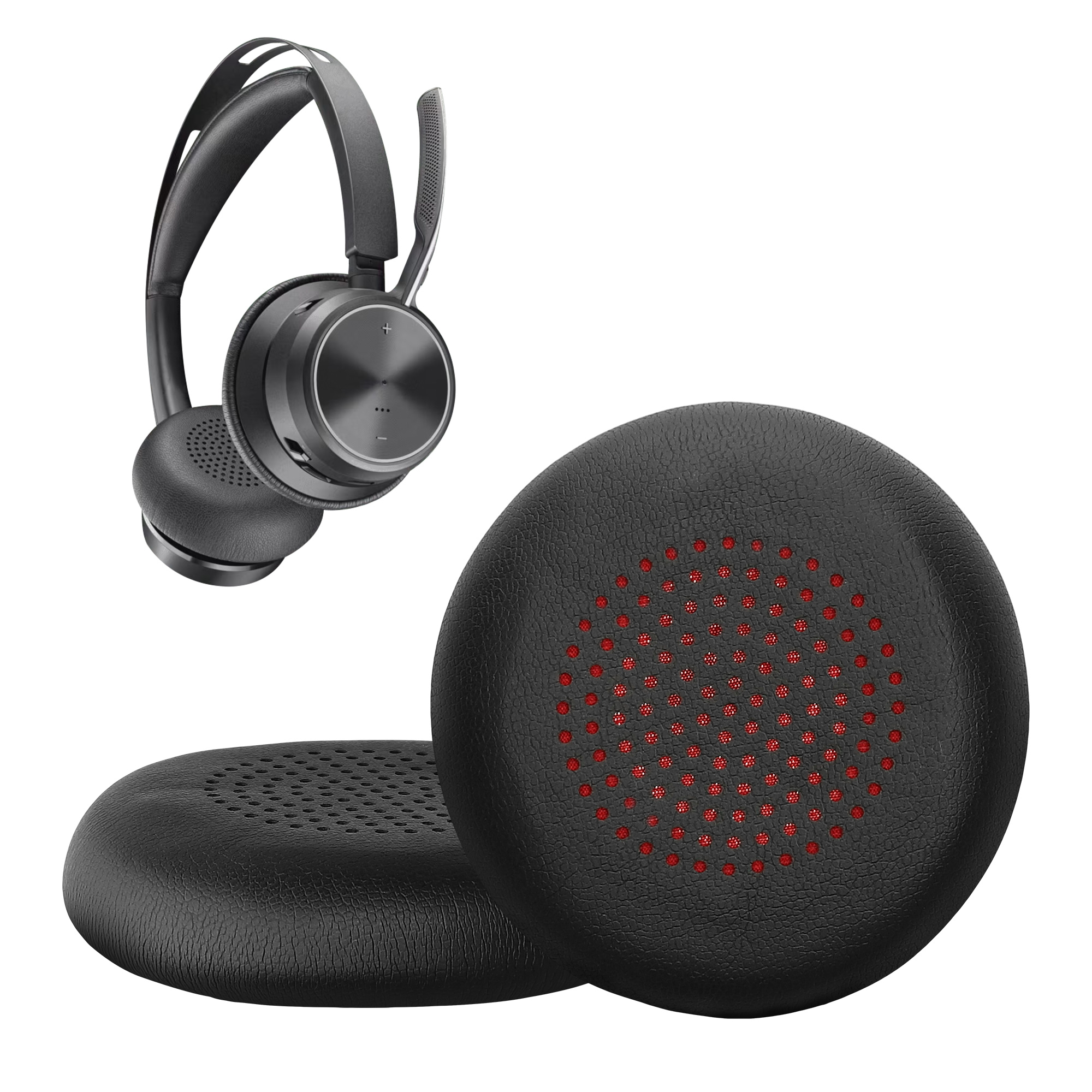 Náušníky kwmobile pro Plantronics Voyager Focus/B825/4210/4220, BlackWire 5200/7225 - 2 ks, černá
