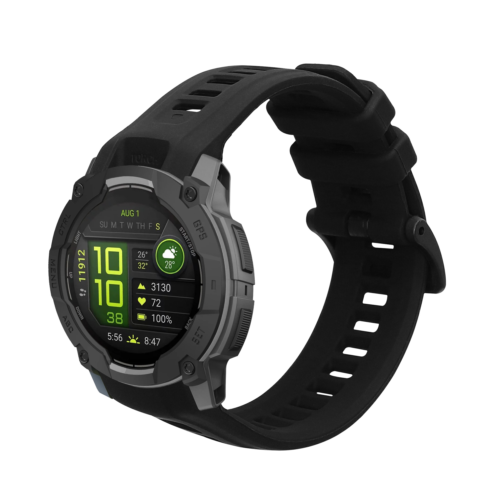 Řemínek na hodinky kwmobile Garmin Instinct 3 45mm Watch Strap - černá