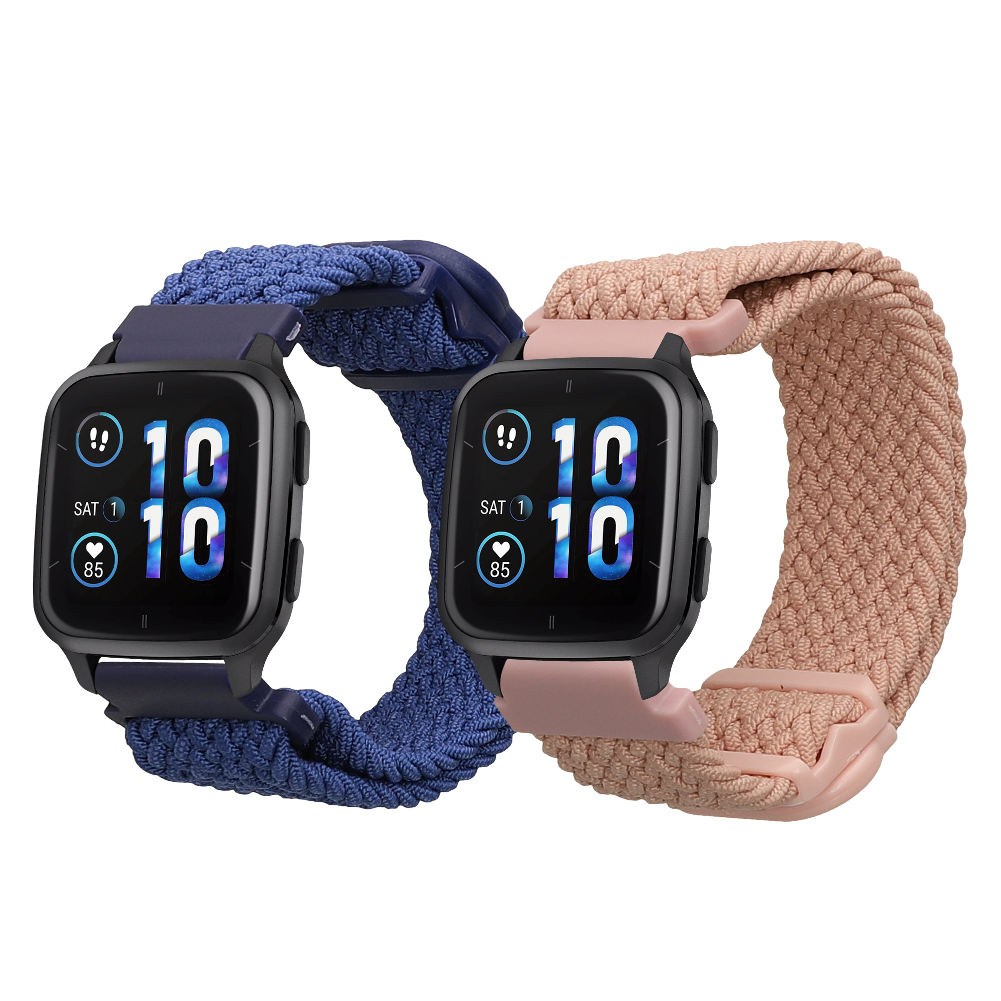 2 ks Řemínek kwmobile pro Garmin Venu Sq 2 Music / Sq 2 / Vivoactive 6 / Vivoactive 5 - tmavě modrá / starorůžová