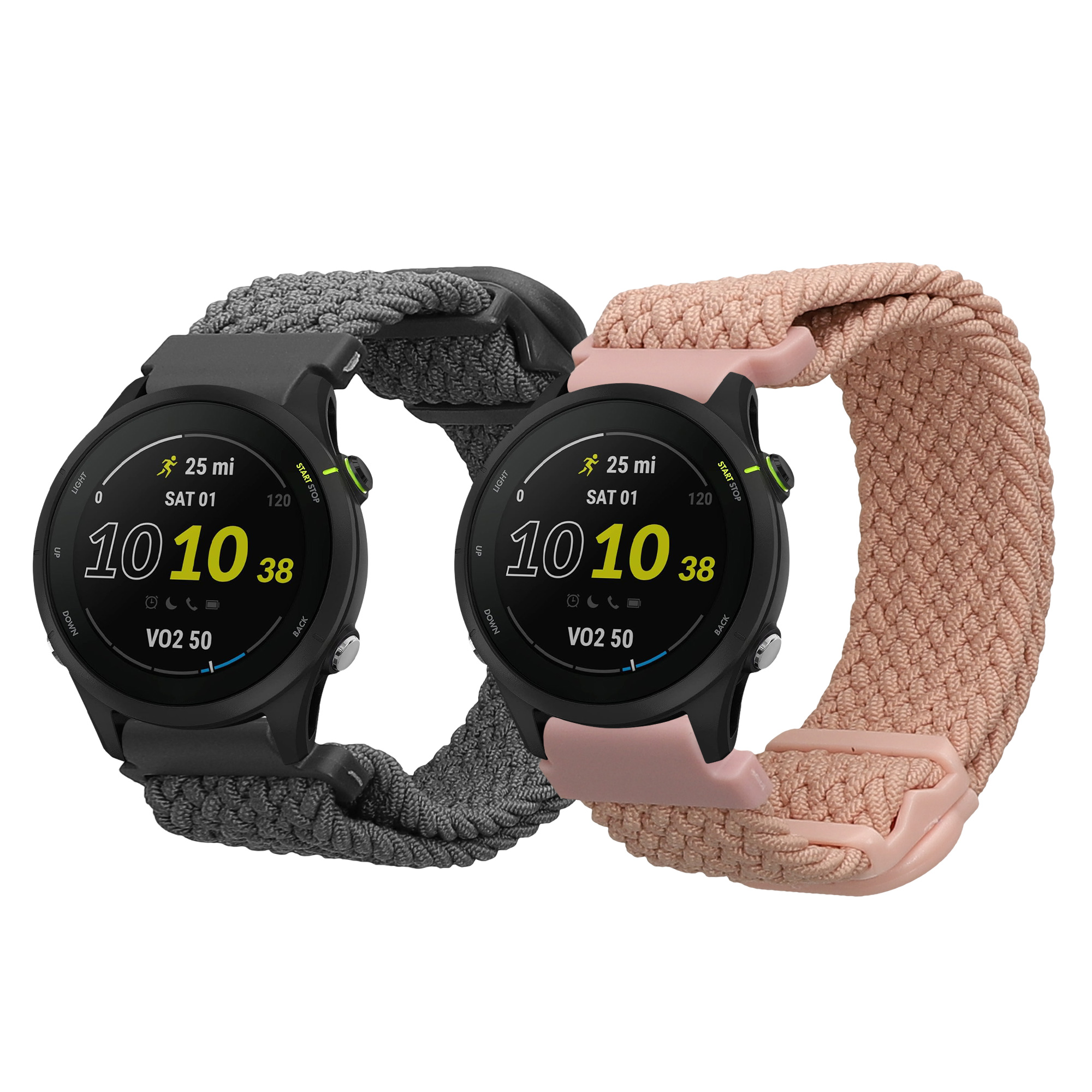 Řemínek Garmin Forerunner 255 / 255 Mu kwmobile nylon 2 ks šedá / staro