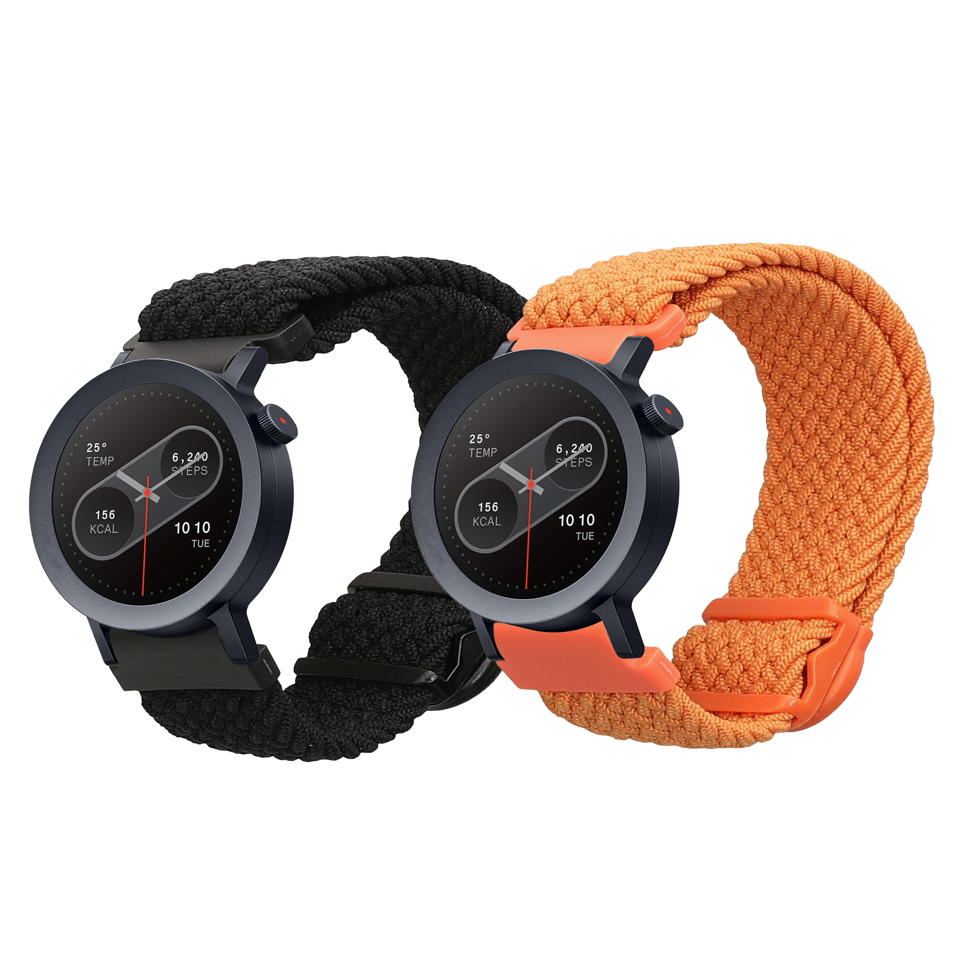 Řemínek na hodinky kwmobile nylonový pro CMF Watch Pro 2 / Watch Pro 1, černá / oranžová, 2 ks