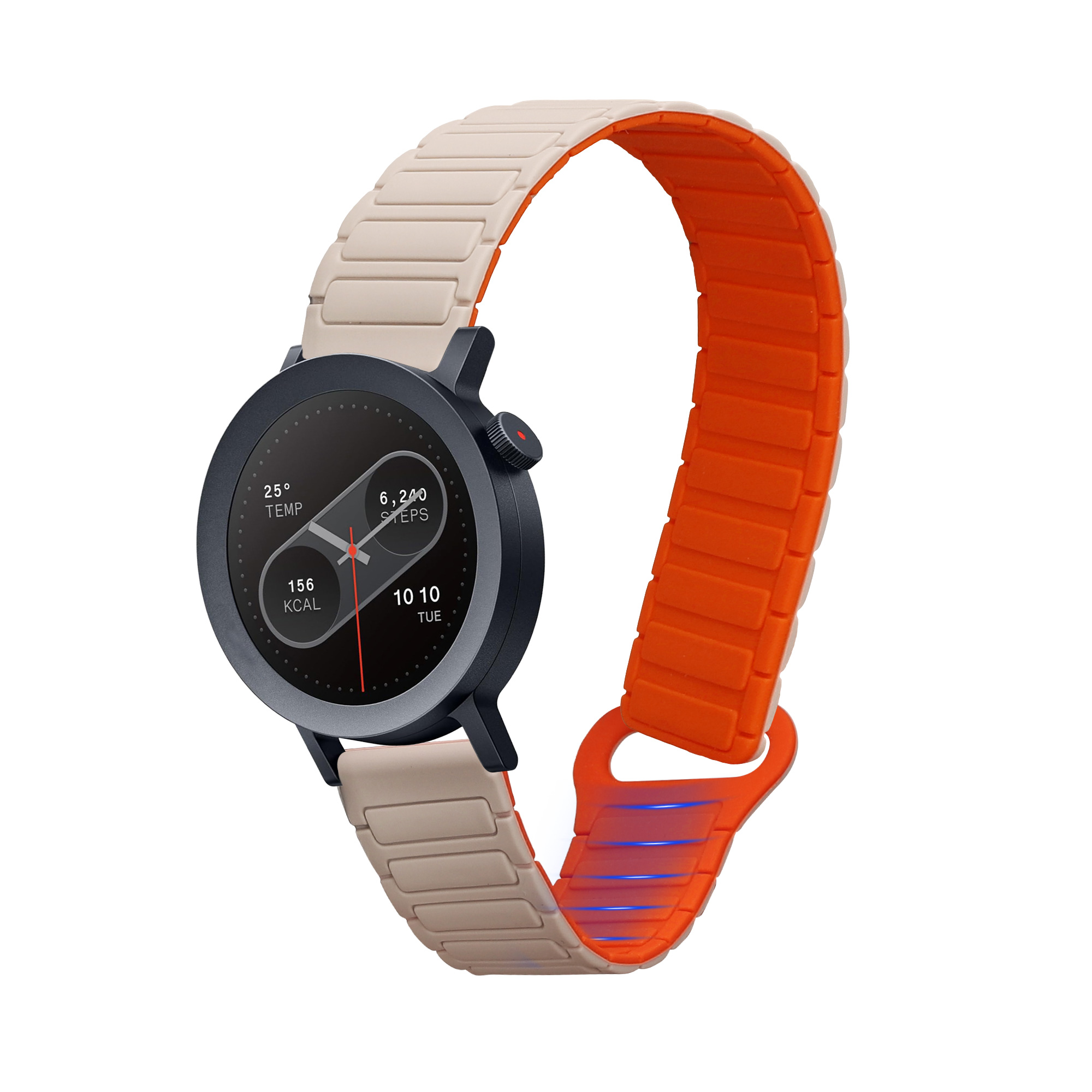 Řemínek na hodinky kwmobile silikonový pro CMF Watch Pro 2 / Watch Pro 1, béžová / oranžová