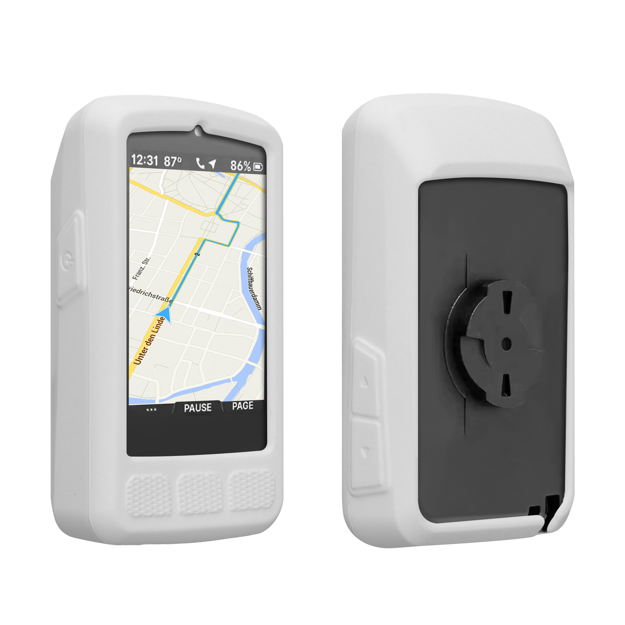 Silikonové pouzdro pro Wahoo Elemnt Roam V3 kwmobile - měkký gumový ochranný kryt na cyklo GPS, bílá