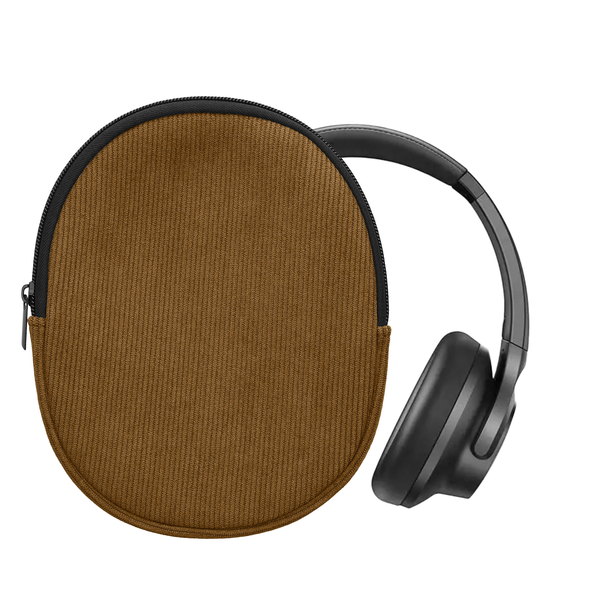 Headset Pouzdro pro Soundcore Q20i kwmobile se zipem neoprenové - olivově zelená