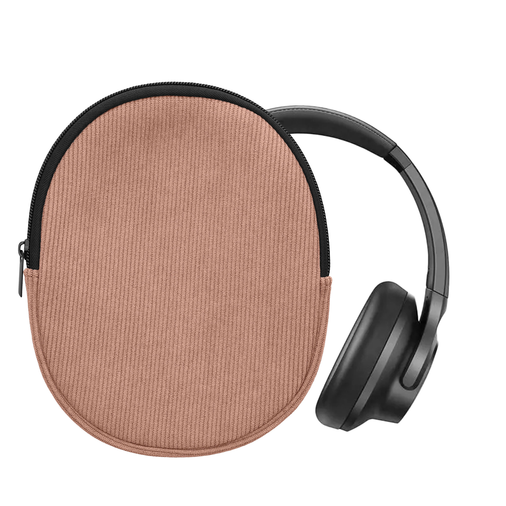 Headset Pouzdro pro Soundcore Q20i kwmobile se zipem neoprenové - starorůžová