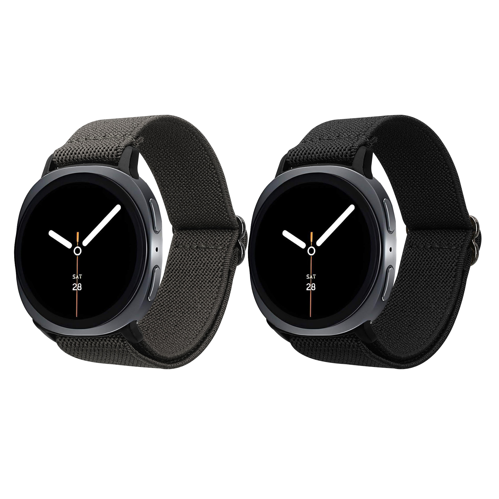 2x nylonový řemínek pro Samsung Galaxy Watch 8 / Galaxy Watch 8 Classic 46mm kwmobile nylonové - černá / tmavě šedá