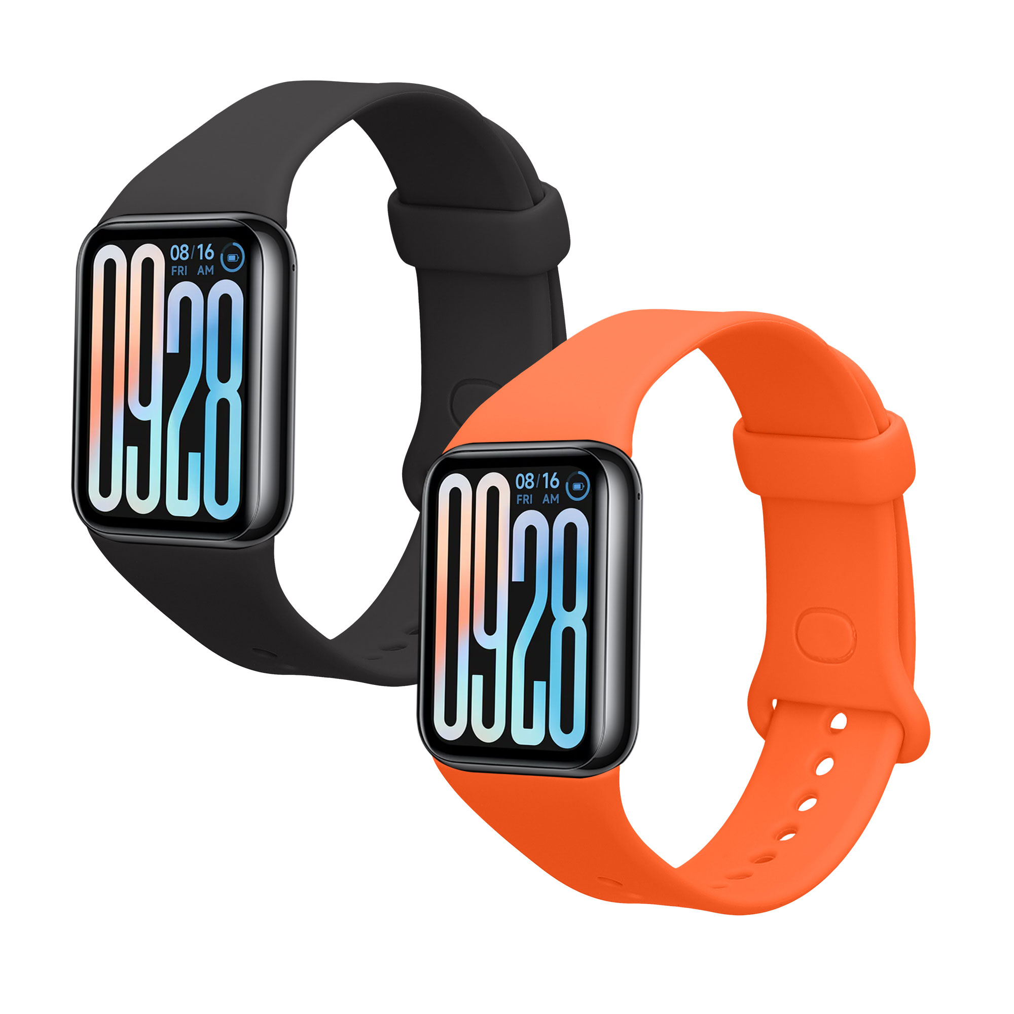 2x Řemínek Xiaomi Smart Band 8 Pro / Smart Band 9 Pro kwmobile - černá / oranžová