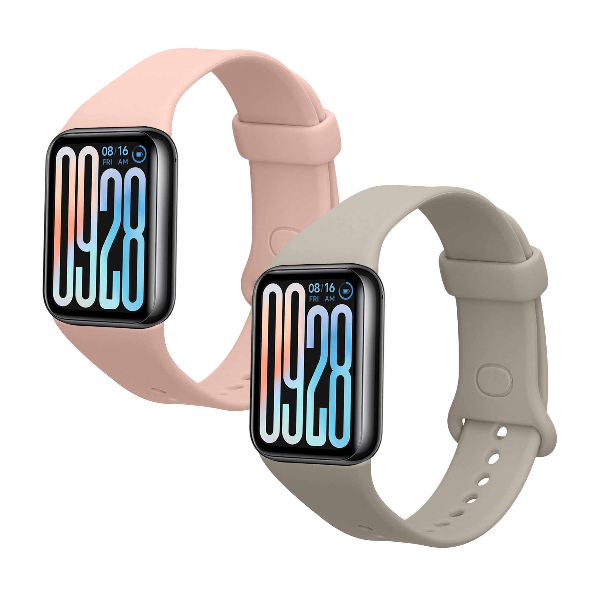 Řemínky pro Xiaomi Smart Band 8 Pro / Smart Band 9 Pro kwmobile silikonové - šedá / starorůžová
