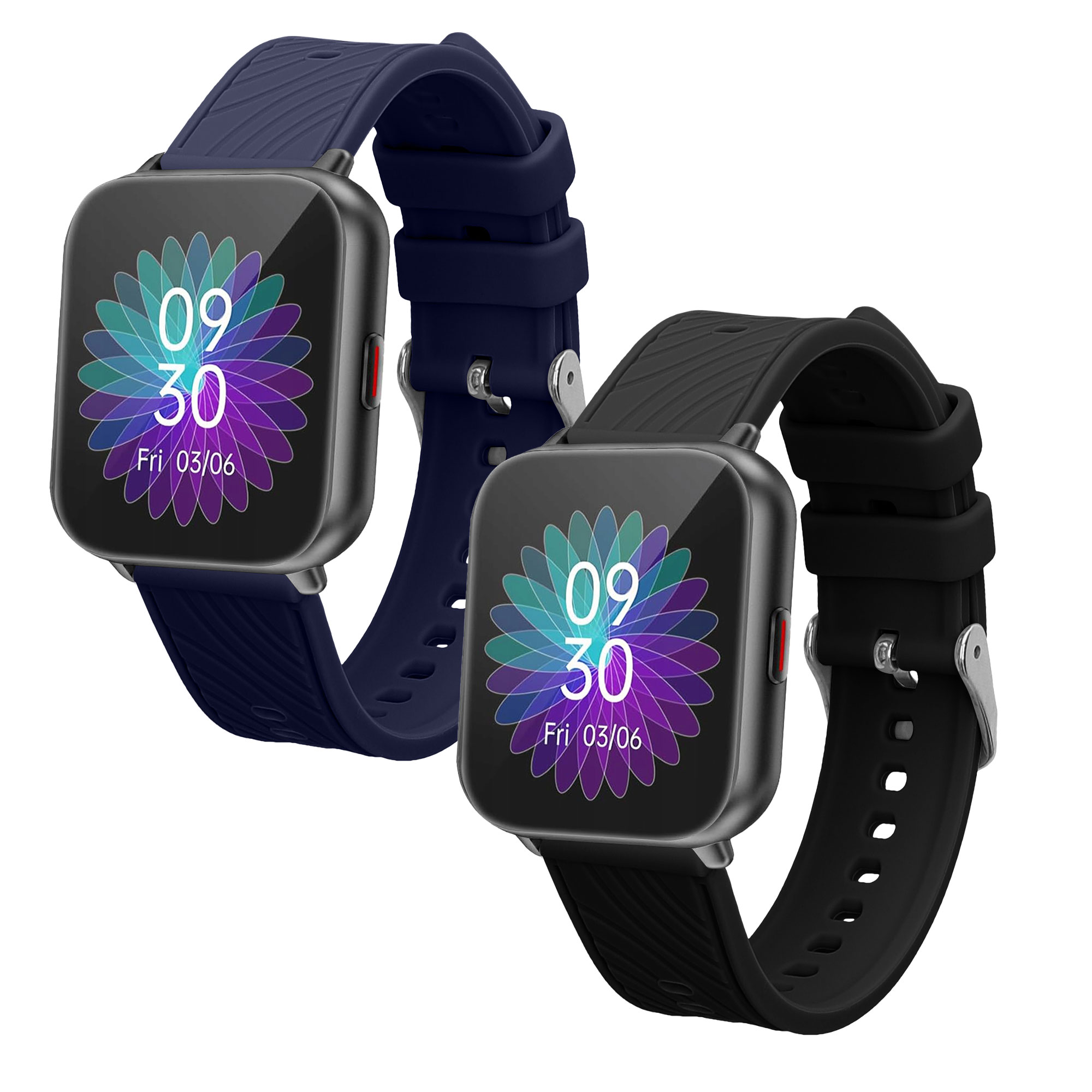 2x Řemínek na chytré hodinky kwmobile pro Ruimen H1 / D1 - černá / tmavě modrá