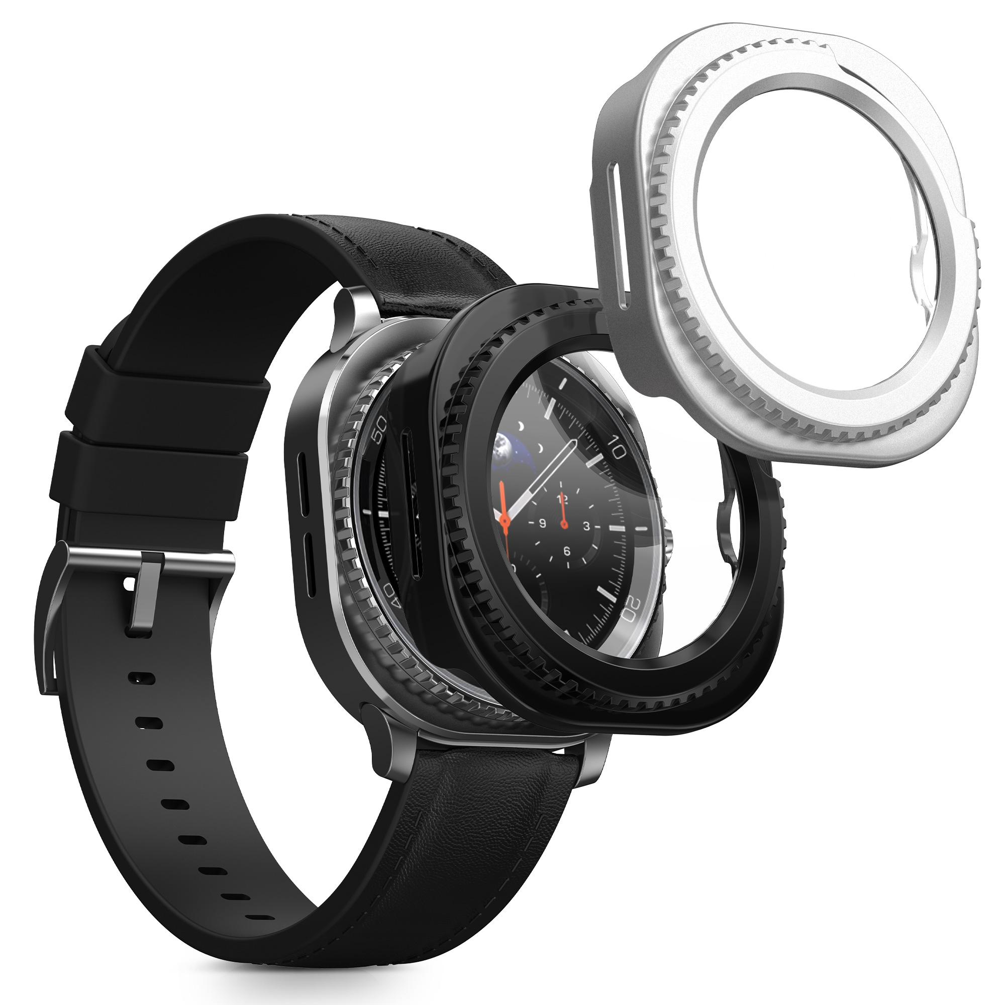 2x Ochranné sklo na hodinky Galaxy Watch 8 Classic (46mm) kwmobile černý/stříbrný