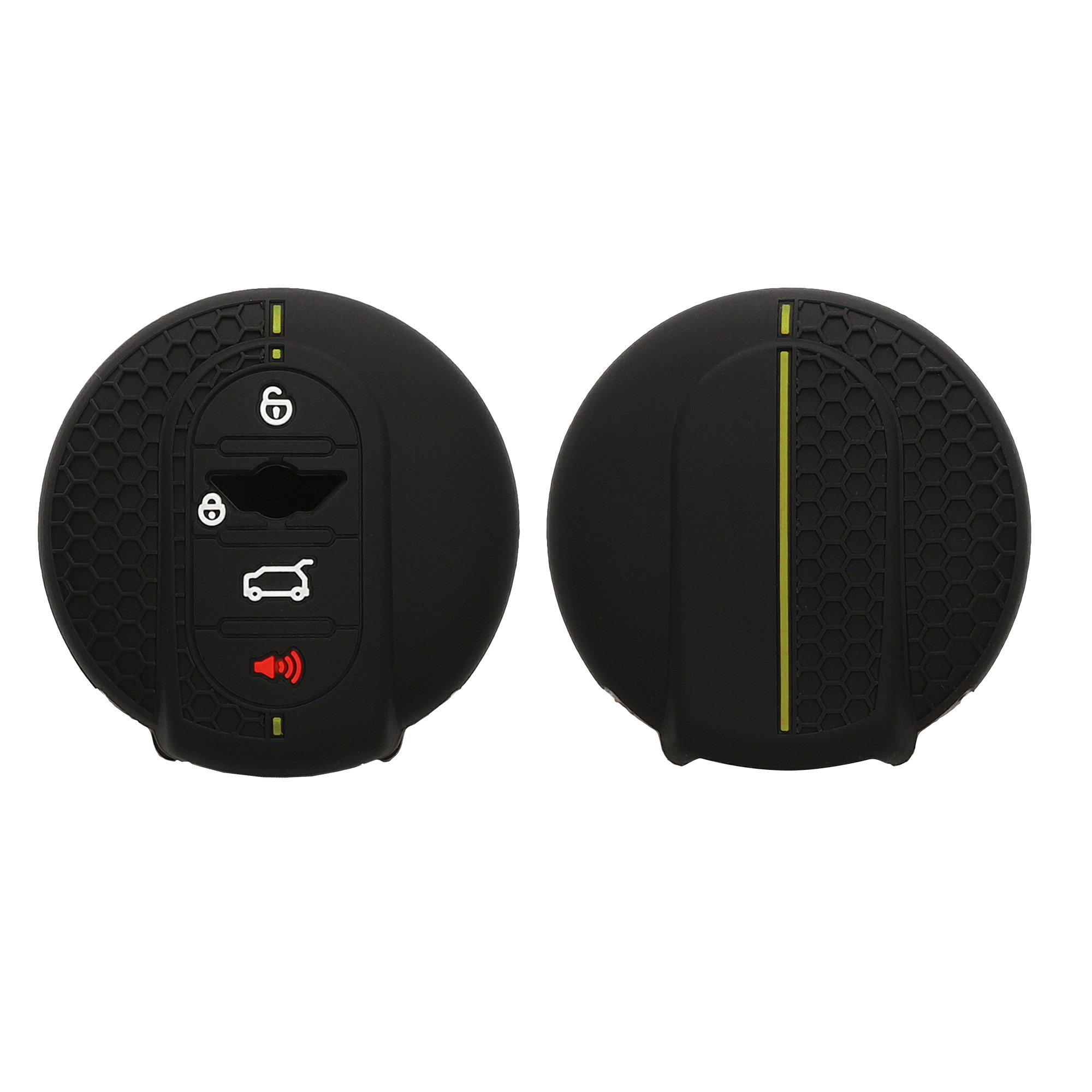 Pouzdro na autoklíč kwmobile pro Mini 3 Button - Černá / žlutá