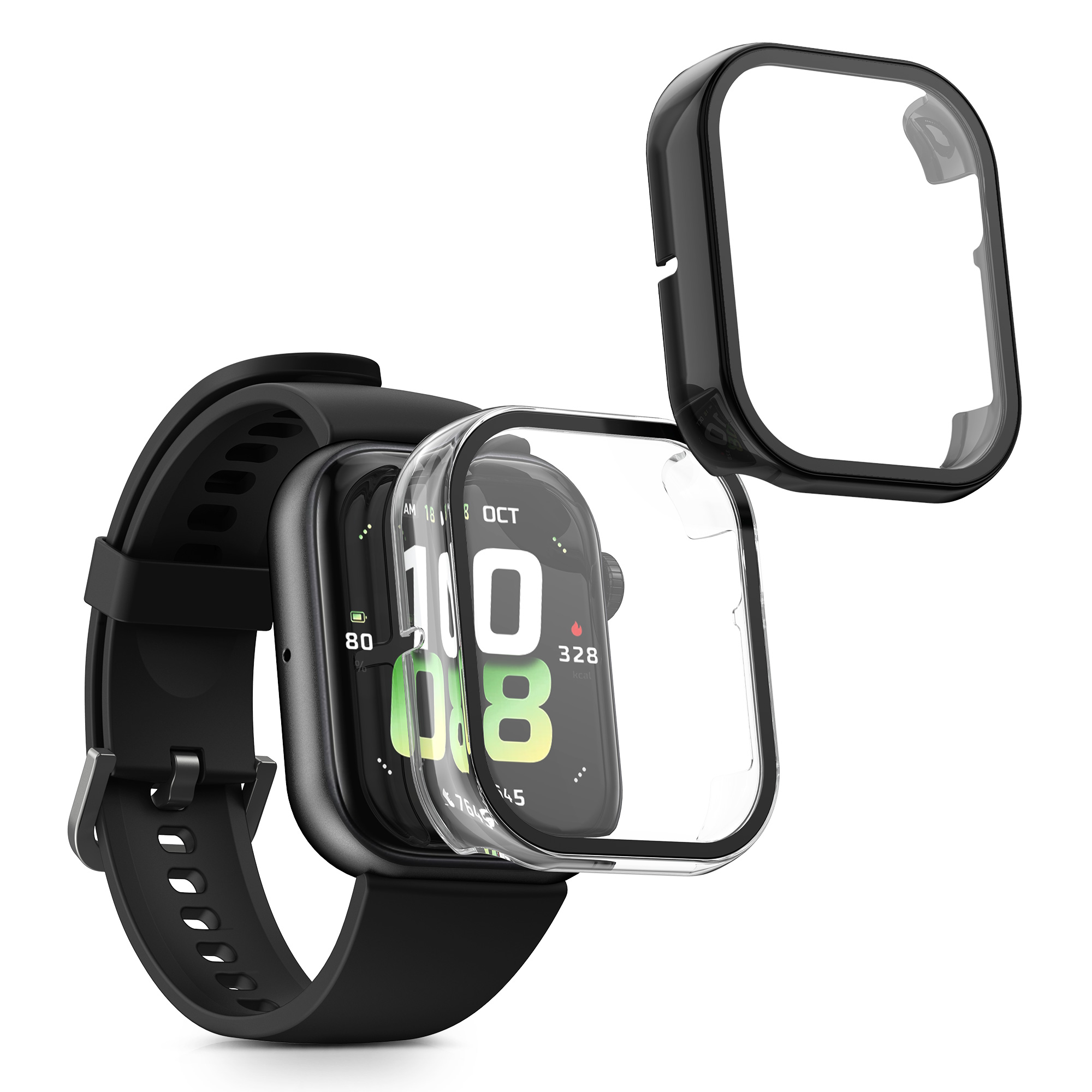 Kryt s ochranným sklem kwmobile pro HONOR Watch 5 - 2 ks - transparentní / černá