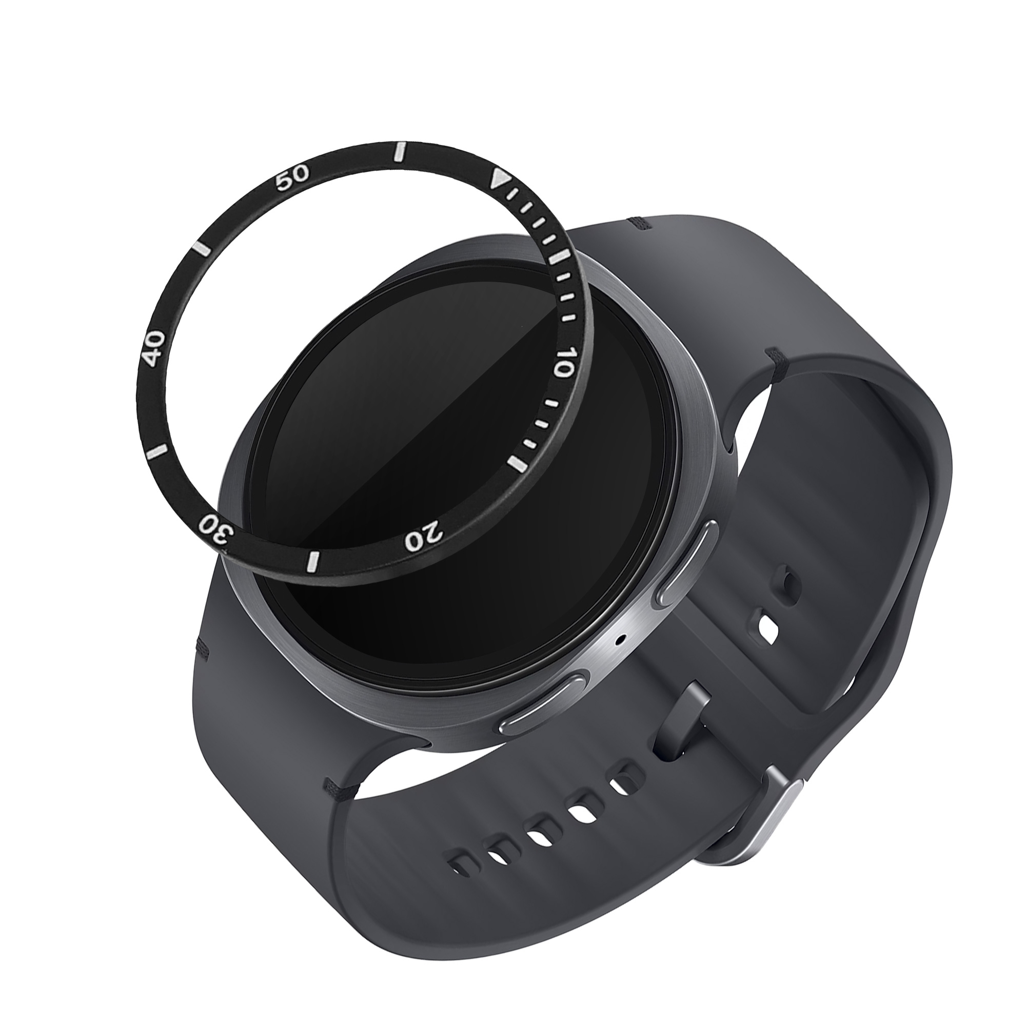 Ochranný rámeček na hodinky Galaxy Watch 8 (40mm) kwmobile černý/stříbrný