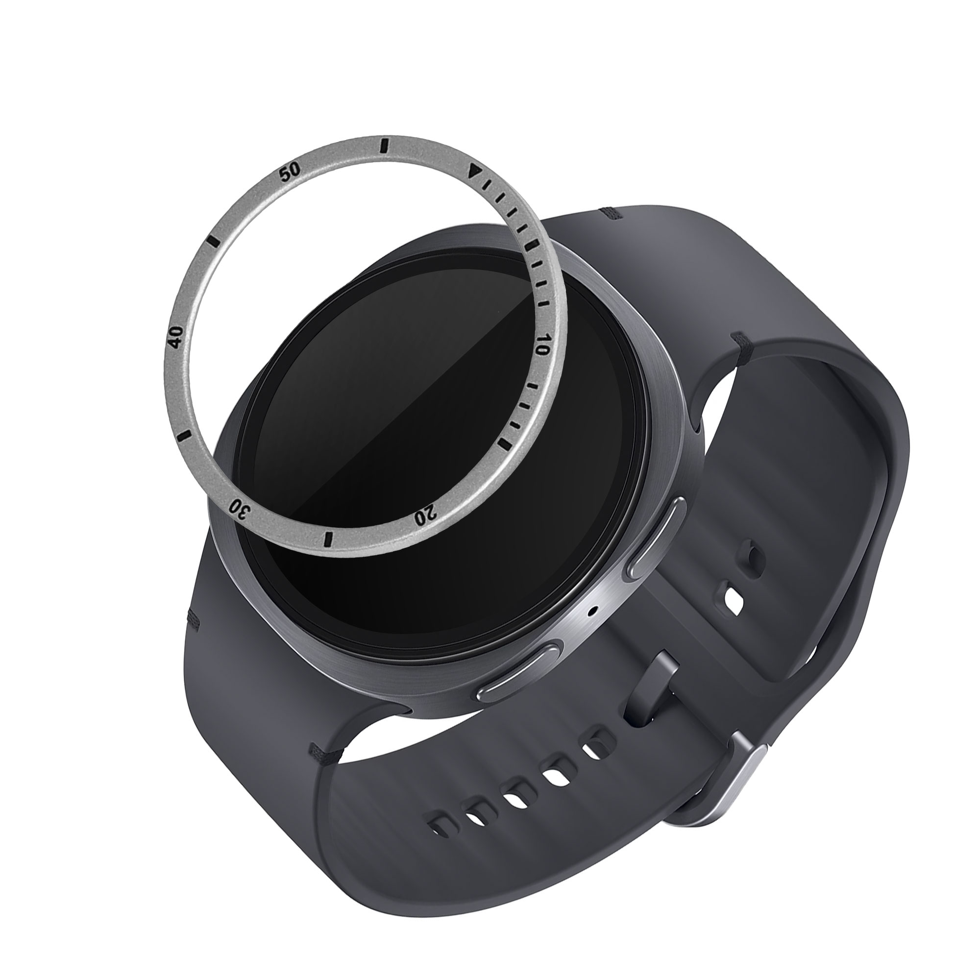 Ochranný rámeček na hodinky Galaxy Watch 8 (44mm) kwmobile stříbrný/černý