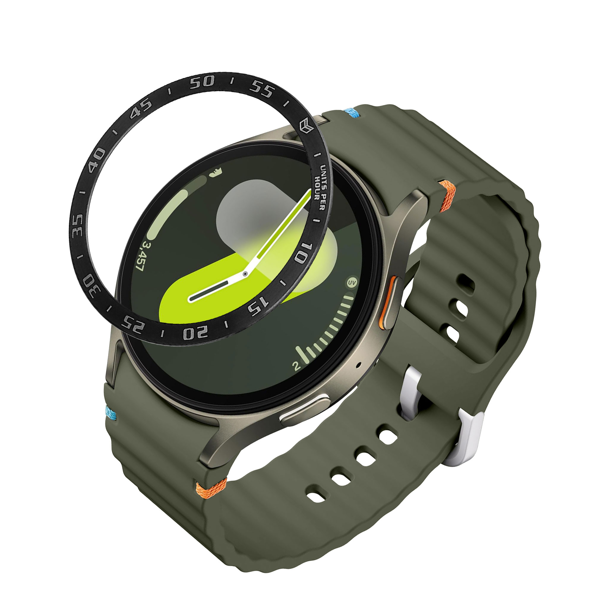 Ochranný rámeček na hodinky Galaxy Watch 7 44mm kwmobile černý/stříbrný