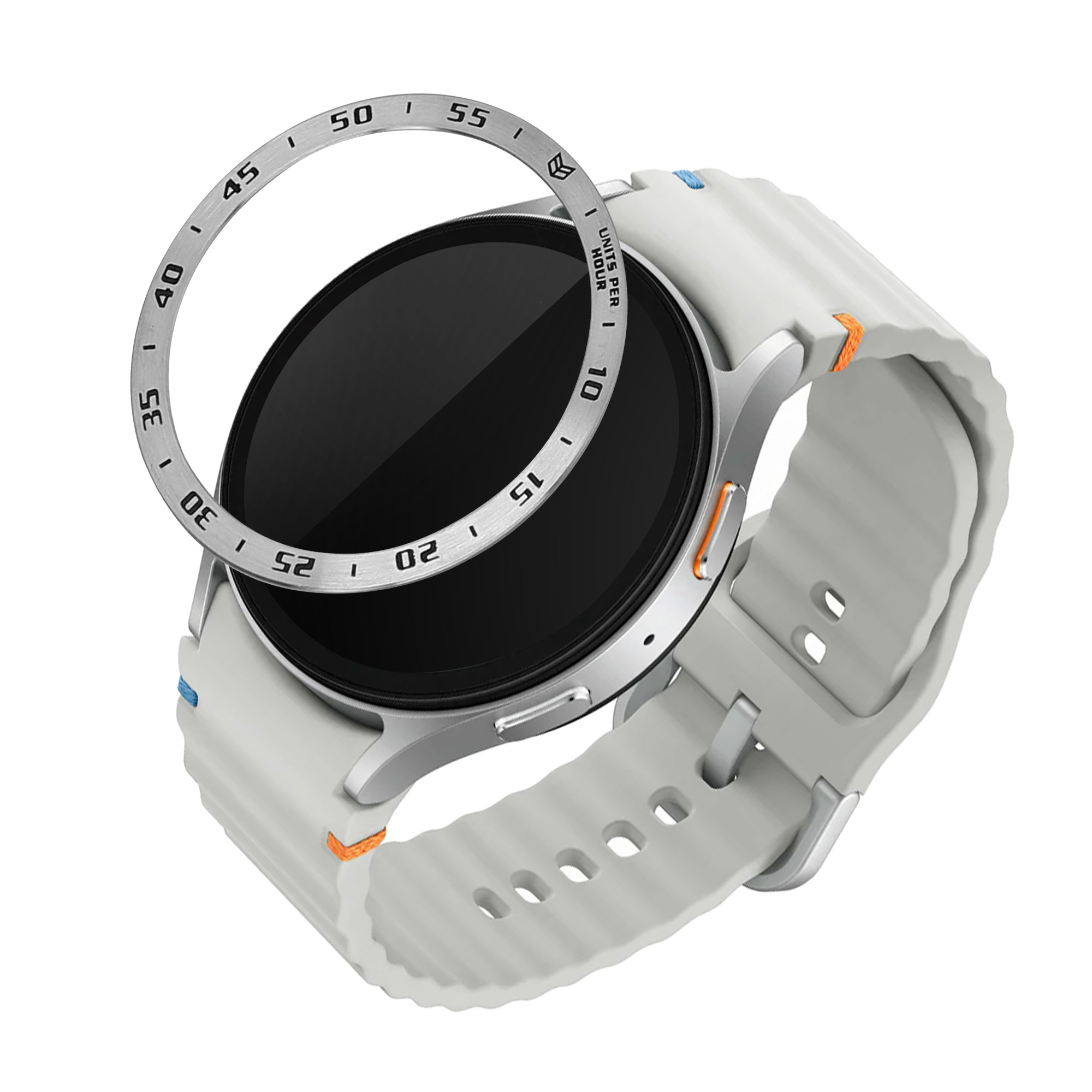 Ochranný rámeček na hodinky Galaxy Watch 7 44mm kwmobile stříbrný/černý
