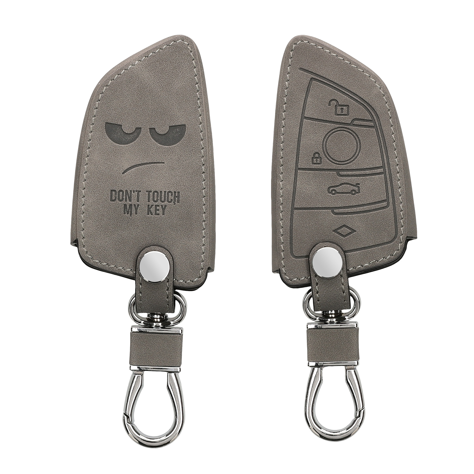 Peněženkové pouzdro na klíč od auta BMW 3 tlačítka Smart Key šedé