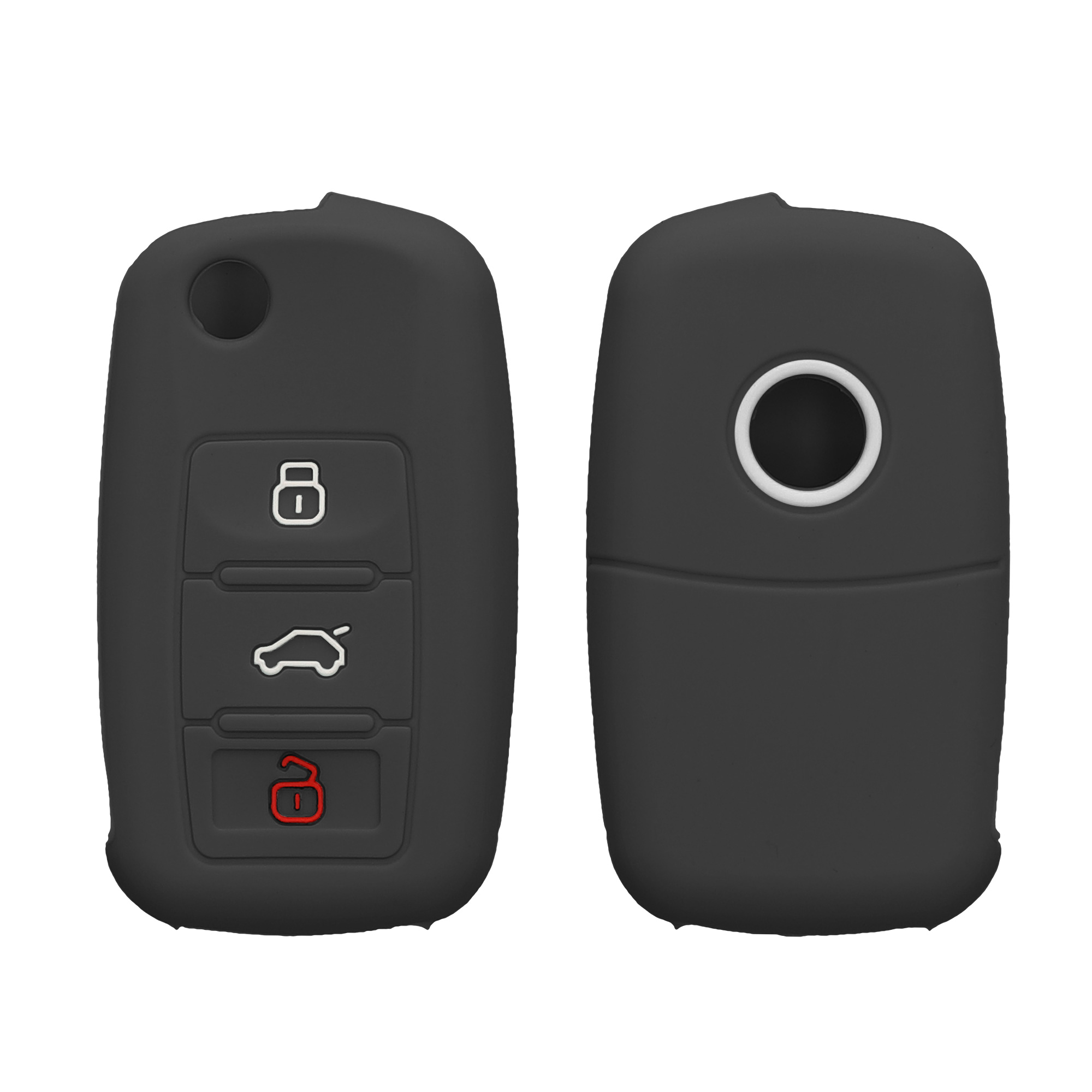 Pouzdro na klíč od auta kwmobile pro VW / Škoda / SEAT 3 tlačítkový klíč - matně černá