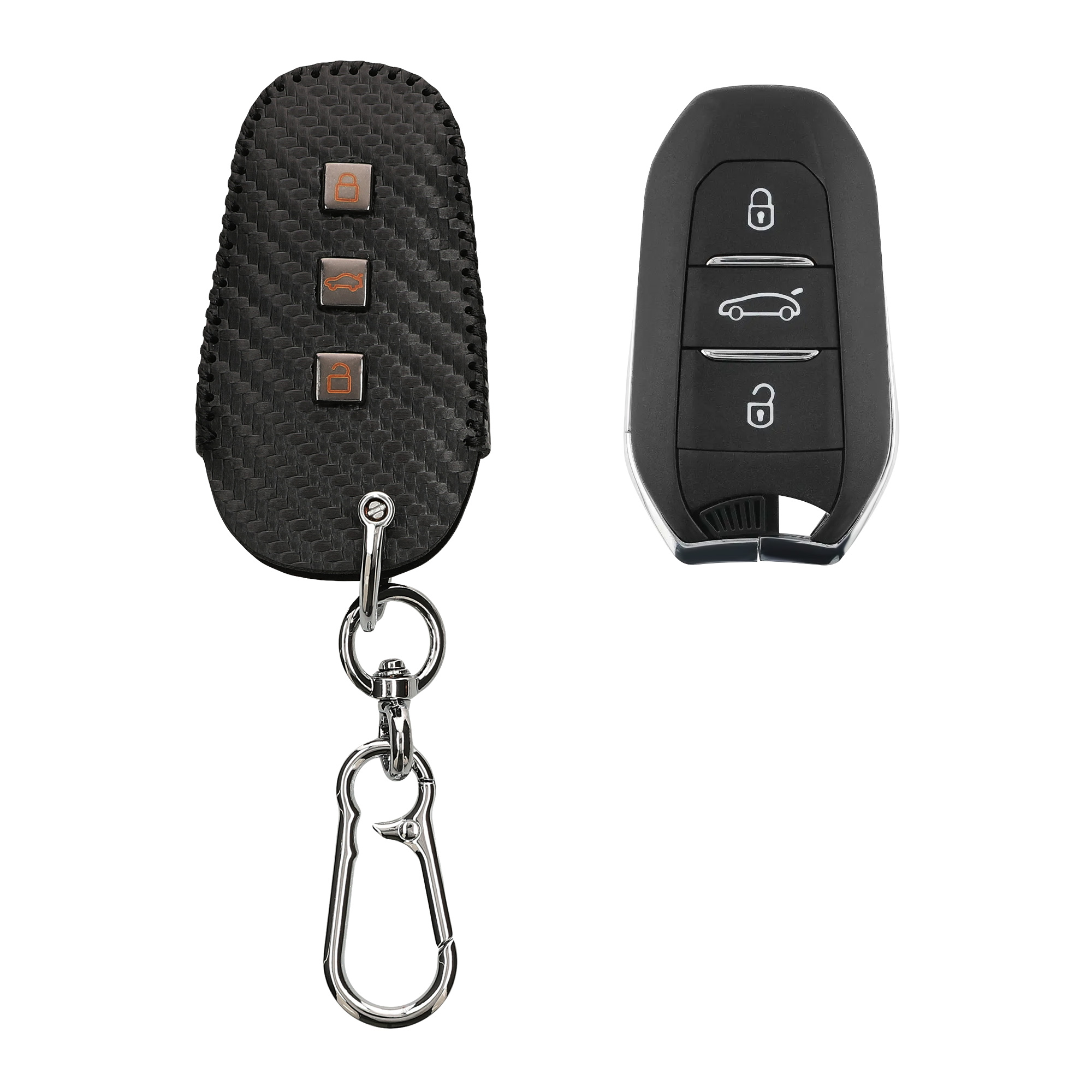 Pouzdro na klíč od auta Peugeot Citroen 3 Button Car Key Smart Key (only Keyless Go) kwmobile