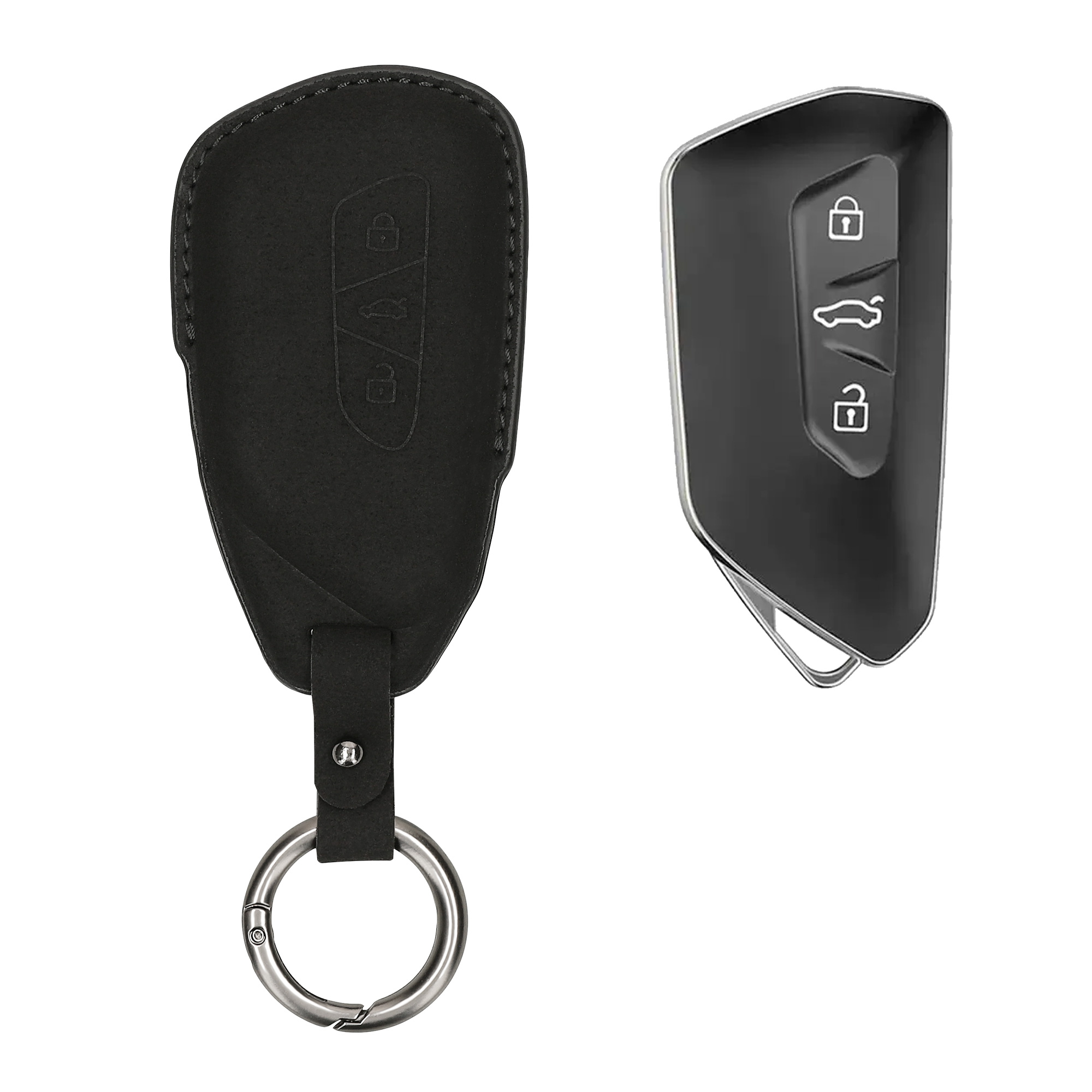 Pouzdro na klíč od auta kwmobile pro VW Golf 8, ID.3/ID.4/ID.5/ID.7, Seat/Škoda/Cupra - matně černá