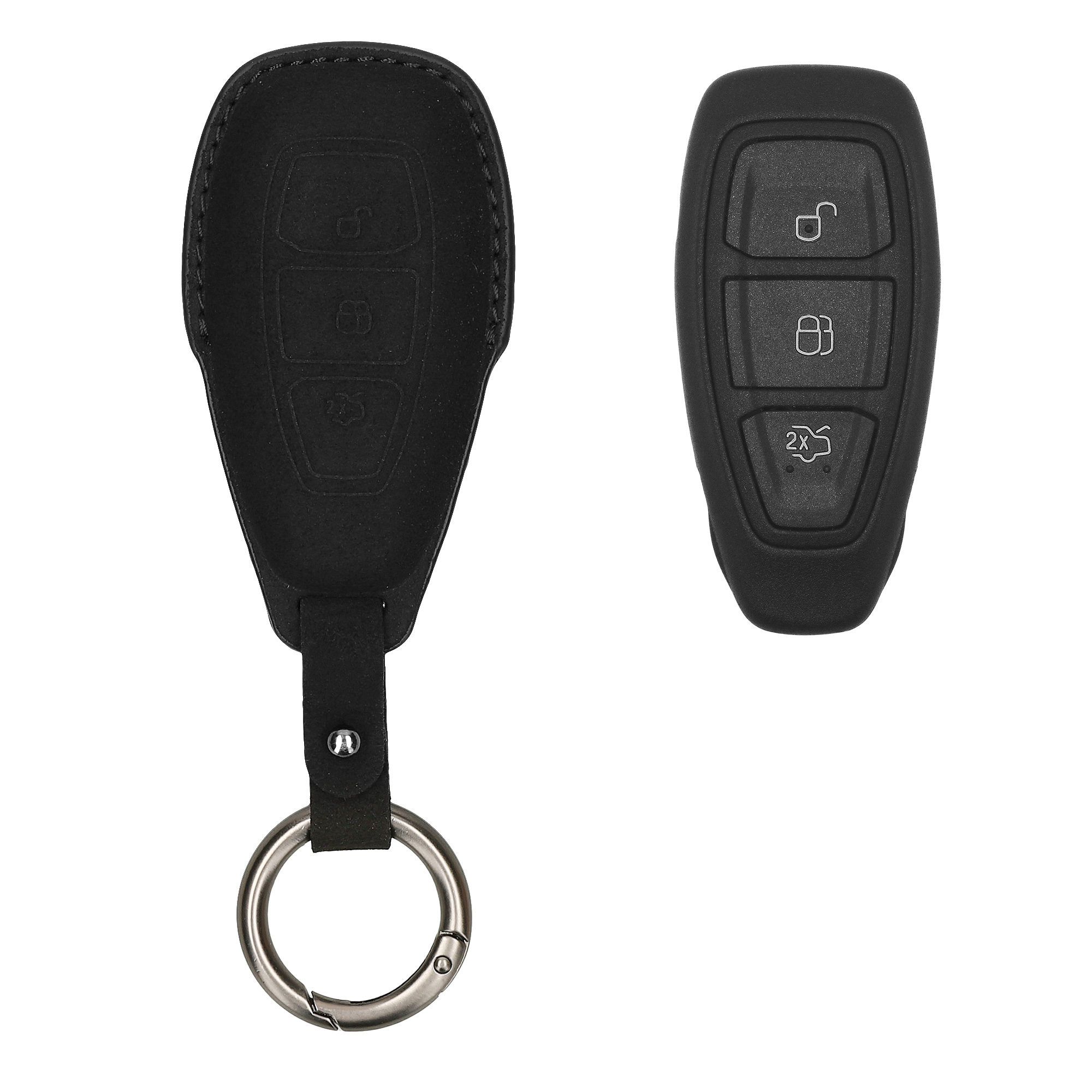 Kryt klíče Ford 3 tlačítka Keyless Go kwmobile matná černá pu kůž