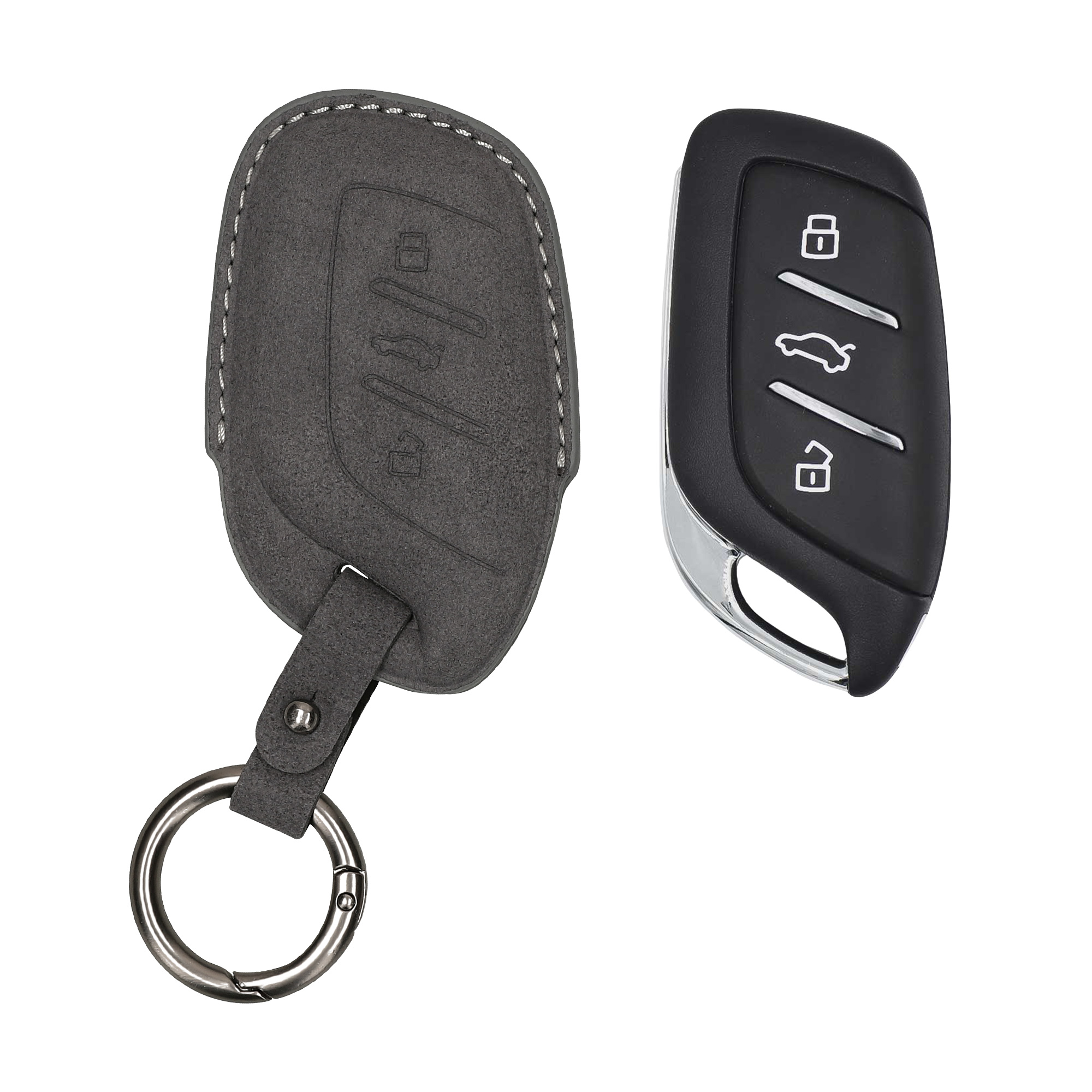 Pouzdro na klíč od auta kwmobile MG 3 tlačítka ZS/MG4/MG5/MG6, tmavě šedá