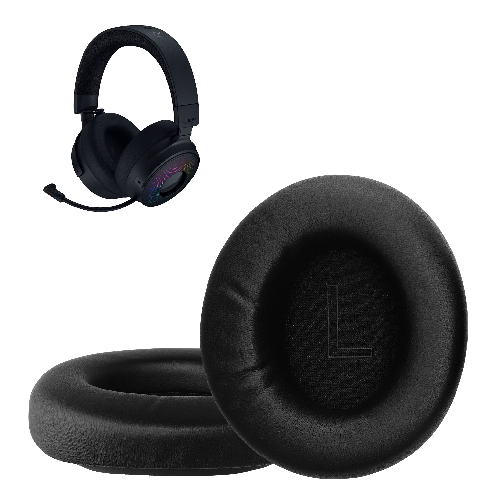Náhradní náušníky kwmobile Razer Kraken V4 - černá