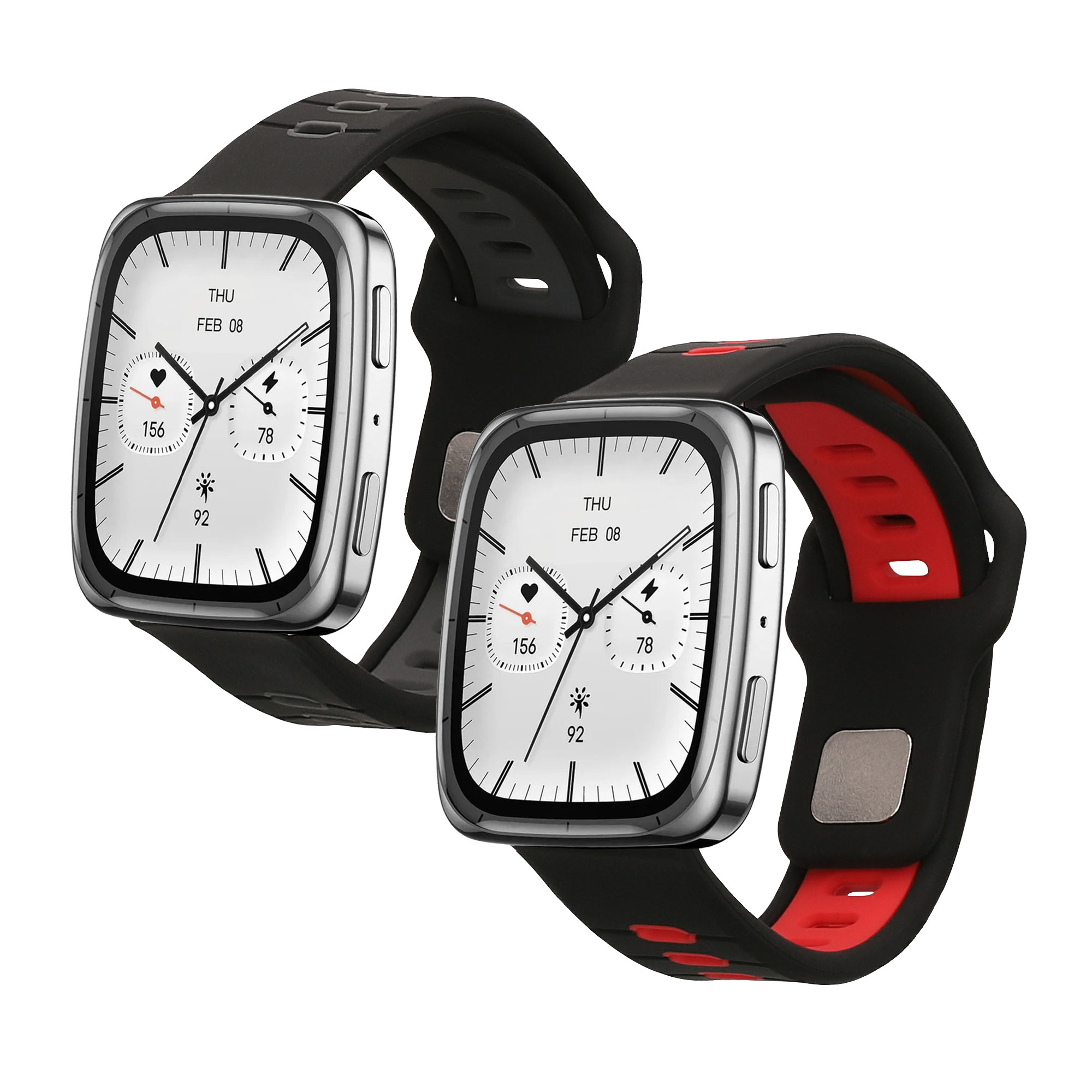 Řemínek 20mm Amazfit Active 2/2 Square/Active Edge/Bip 3/GTS... 20mm kwmobile TPU černý/šedý/černý/červený