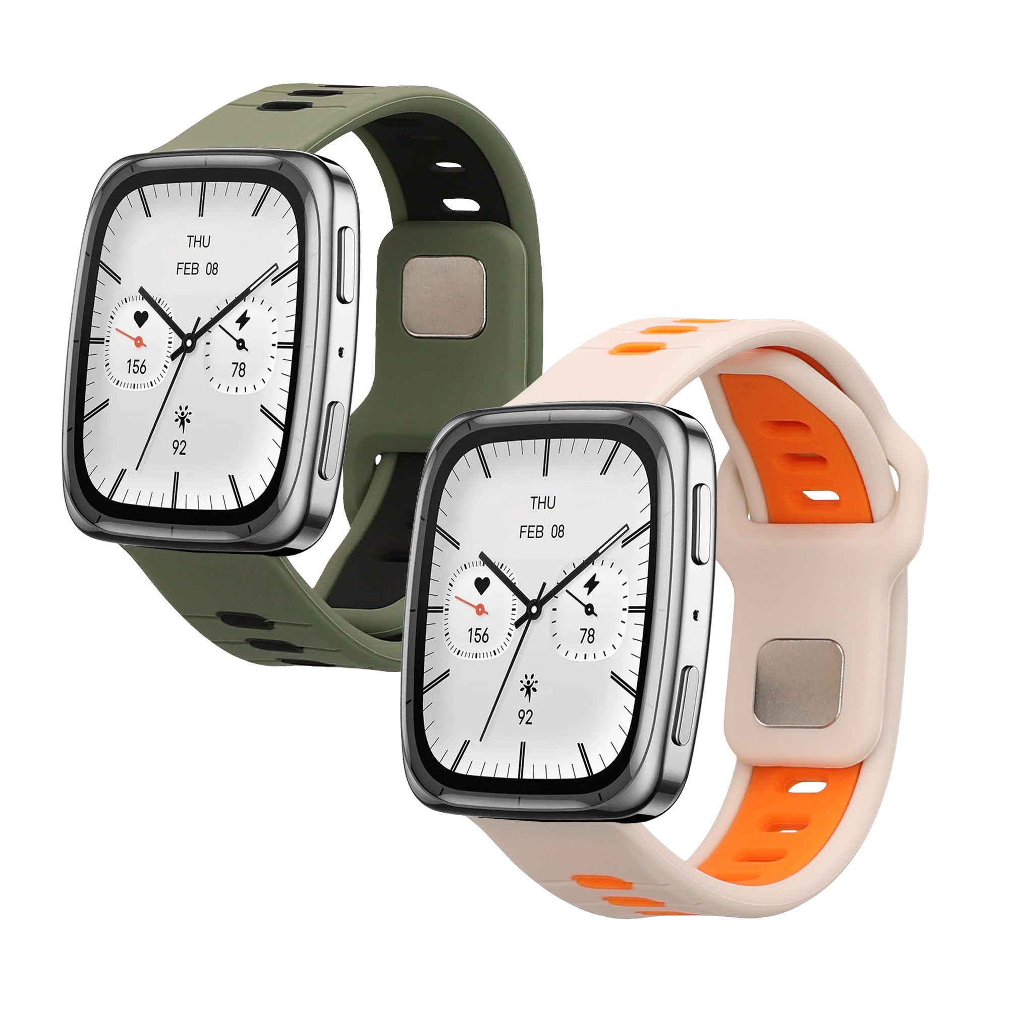 Řemínek 20mm Amazfit Active 2/2 Square/Active Edge/Bip 3/GTS... 20mm kwmobile TPU tmavě zelený/černý/bílý/oranžový