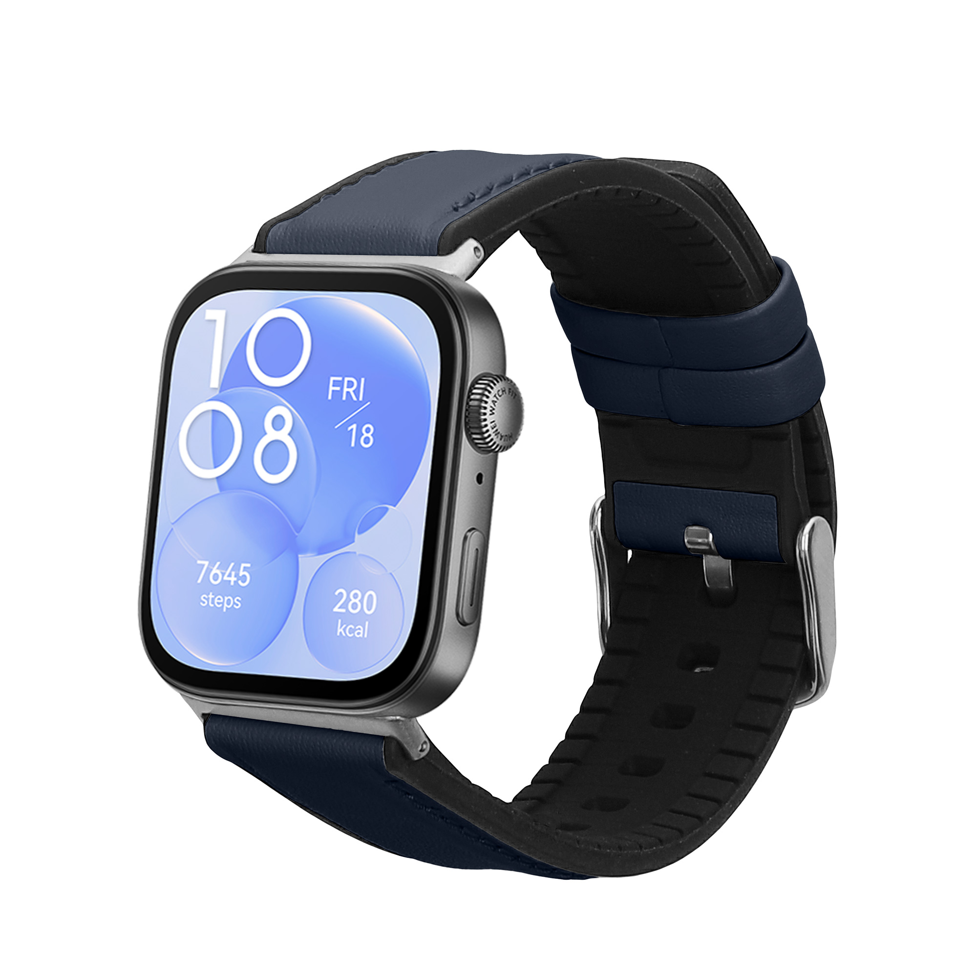 Řemínek pro Huawei Watch Fit 3 / Fit 4 kwmobile silikonové - tmavě modrá