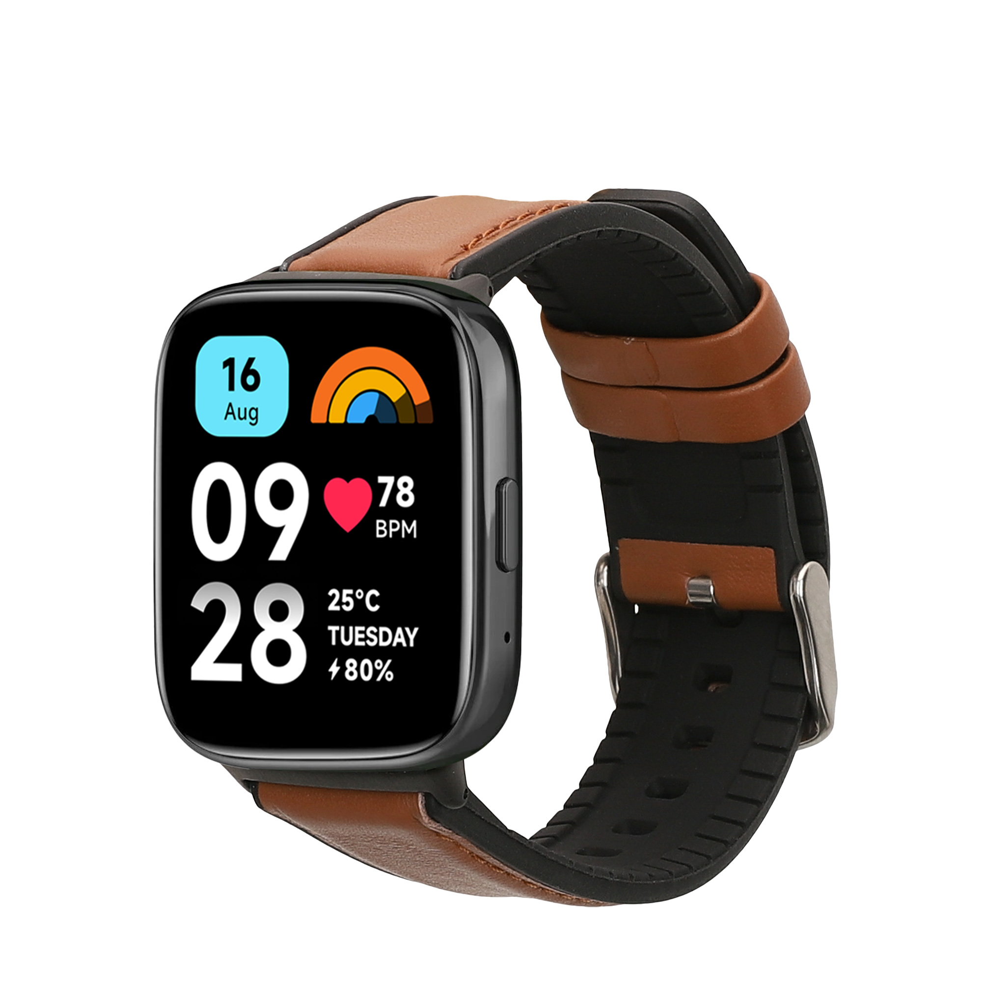 kwmobile řemínek k hodinkám Redmi Watch 3 Active / Redmi Watch 3 Lite - hnědá / černá