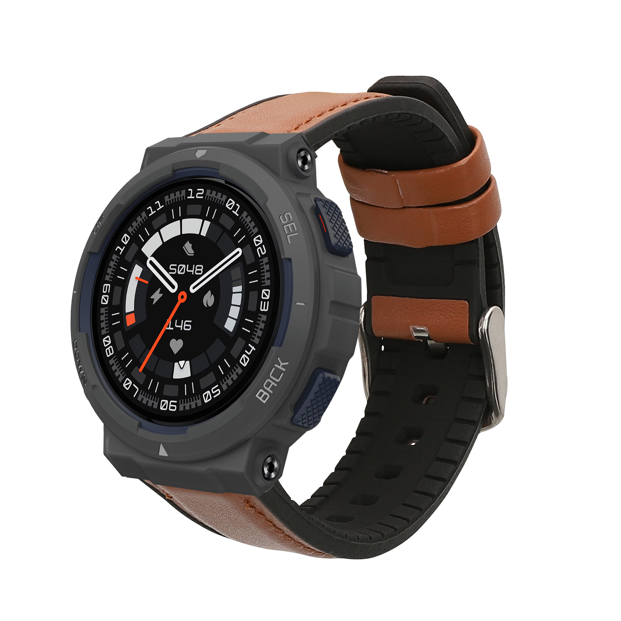 Řemínek pro Amazfit Active Edge (A2212) / Active Edge (A2213) kwmobile - hnědá a černá