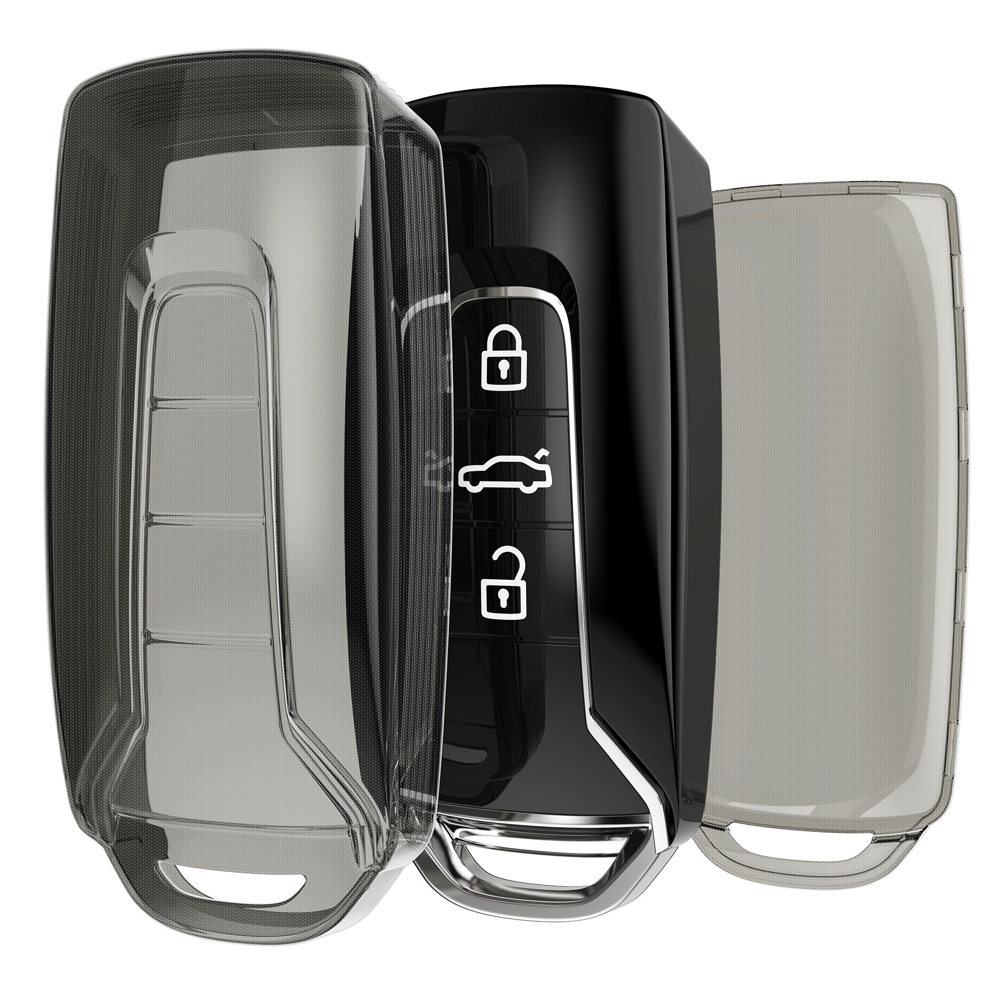 Obal na klíč od auta pro VW Touareg EL R-Line e-Hybrid 2019-2025 kwmobile TPU - černá / transparentní